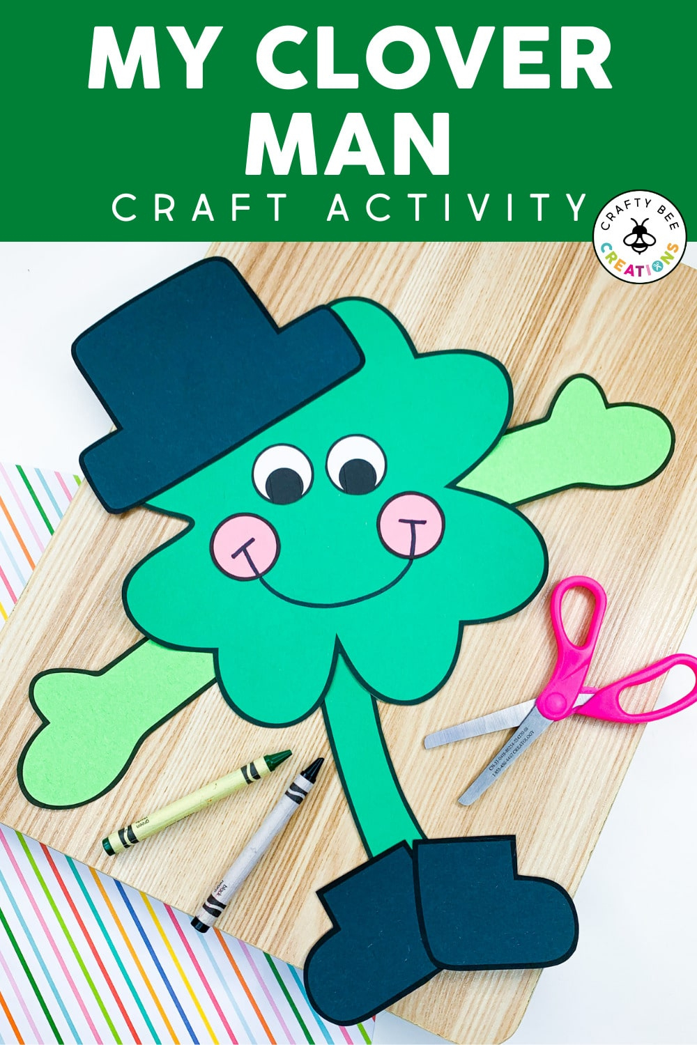 My Clover Man Craft For March - Crafty Bee Creations regarding Shamrock Man Craft Template