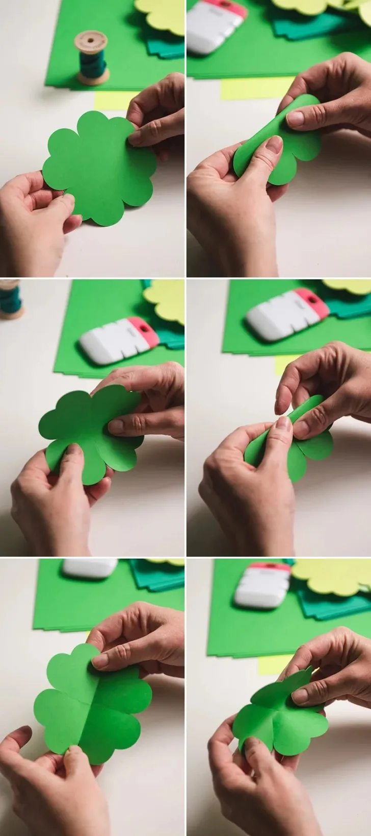 Folded Paper Shamrock Template