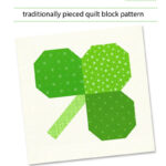Pdf Pattern   Shamrock Quilt Block Pattern, St Patrick'S Day Quilt Intended For Shamrock Paper Piecing Template