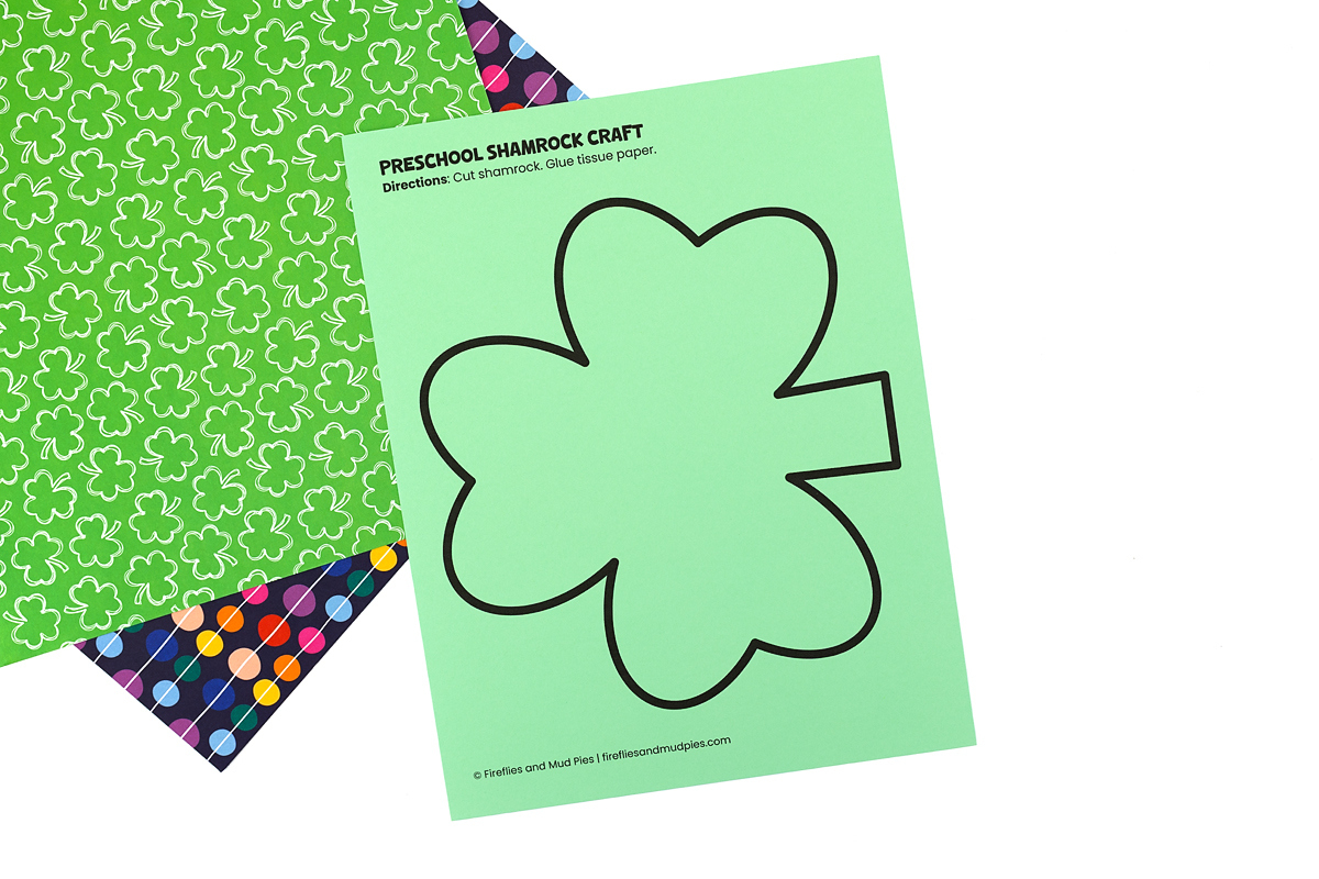 Preschool Shamrock Craft - Fireflies And Mud Pies for Shamrock Tissue Paper Template