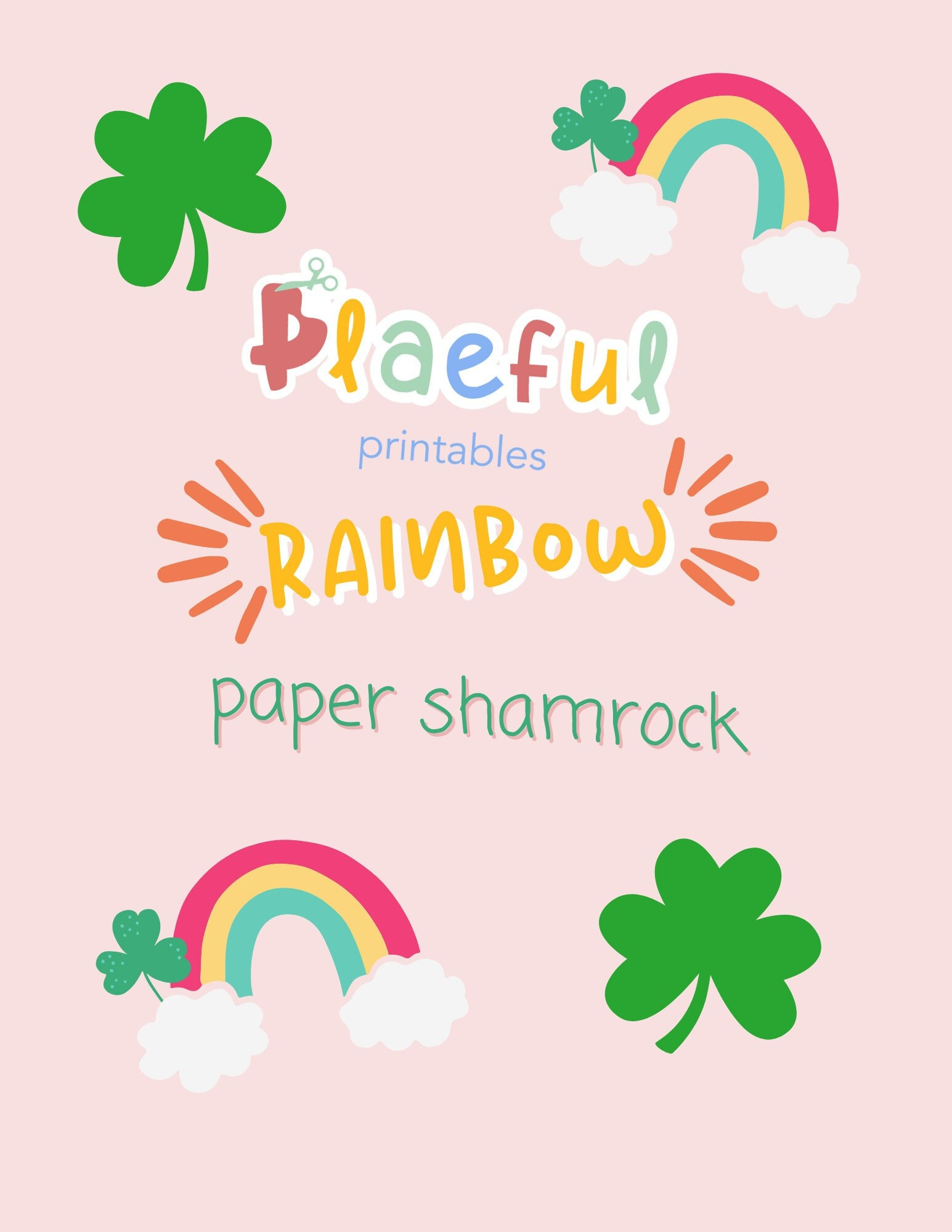 Rainbow Paper Shamrock: 3D St Patrick&amp;#039;S Day Craft (Digital in Rainbow With Shamrock Template