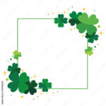 Shamrock Border, Clover Frame On White Background, 4 Leaf Clover Intended For Free Shamrock Border Templates