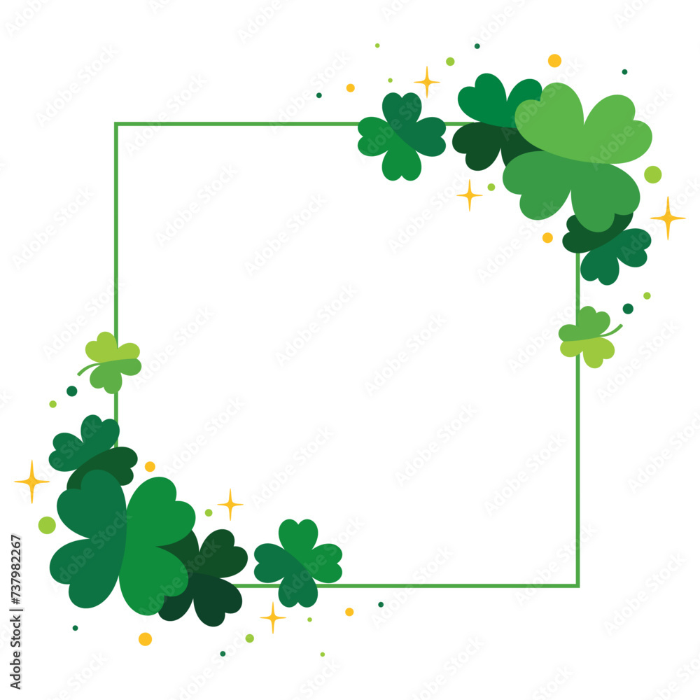 Shamrock Border, Clover Frame On White Background, 4 Leaf Clover intended for Free Shamrock Border Templates
