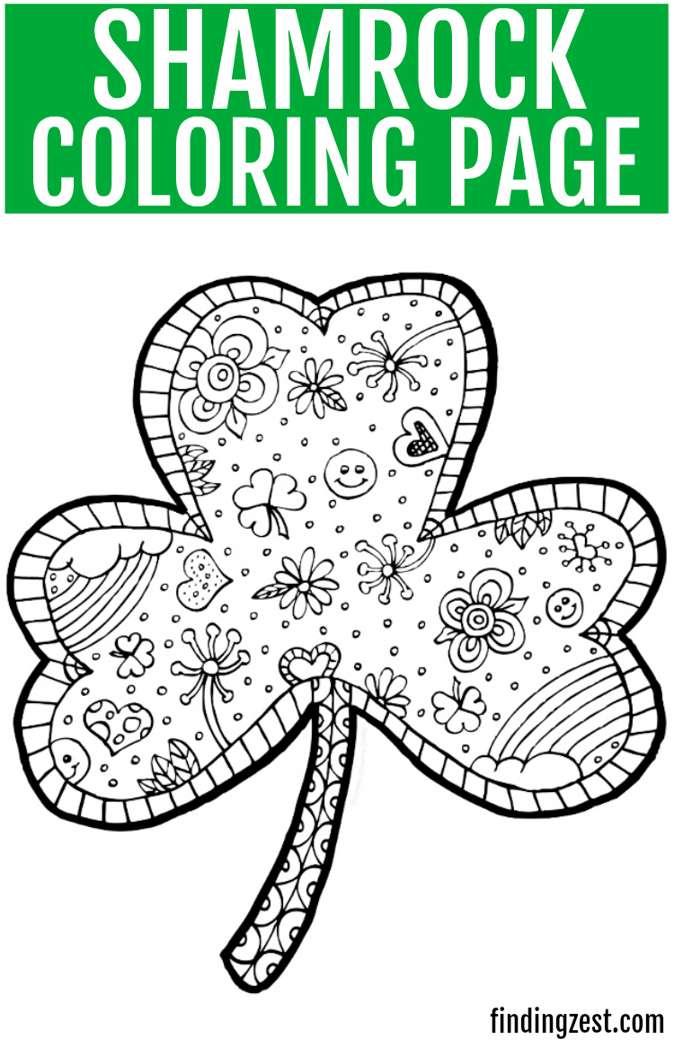 Shamrock Coloring Page Free Printable - Finding Zest for Coloring Pages Shamrock Template
