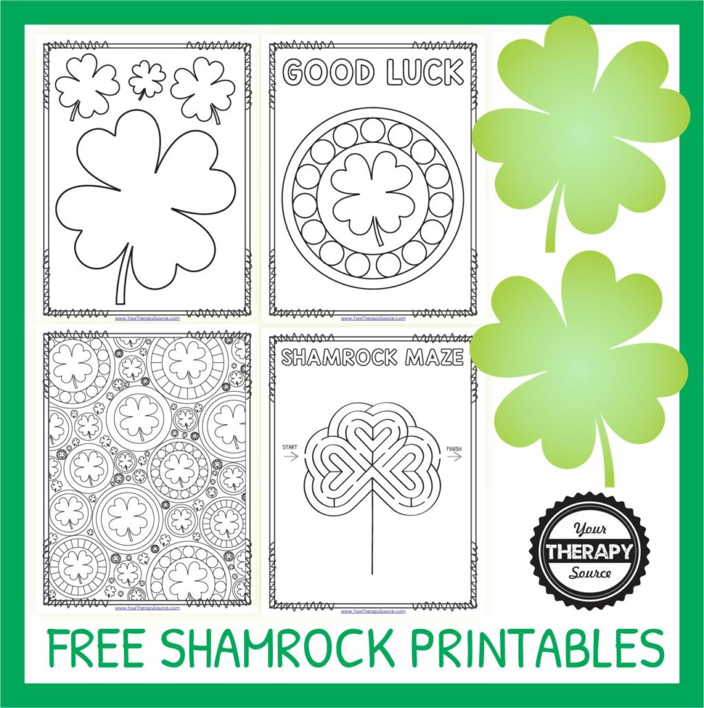 Shamrock Printables - Free Packet - Your Therapy Source regarding Shamrock Writing Template Free