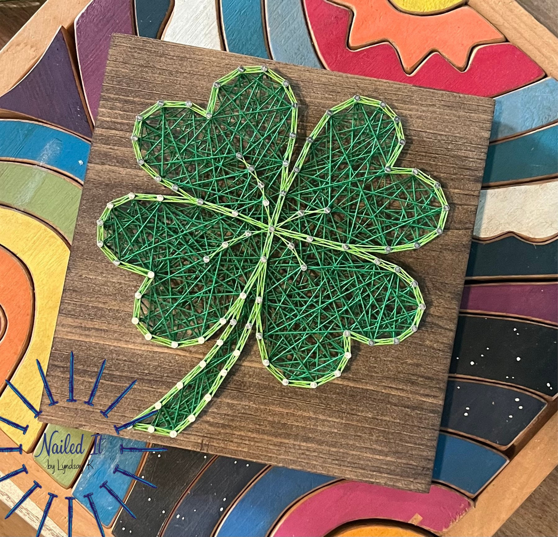 Shamrock String Art, 4 Leaf Clover, St. Patricks Day Decor, Irish for Shamrock String Art Template