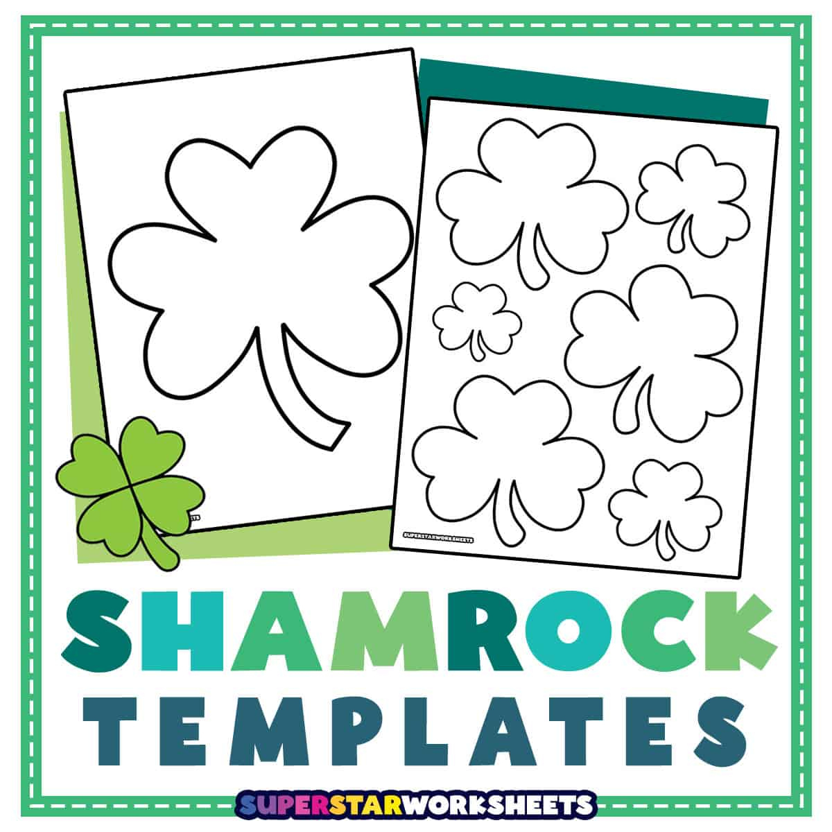 Shamrock Templates (Free Printables) - Superstar Worksheets for Shamrock Template With Lines