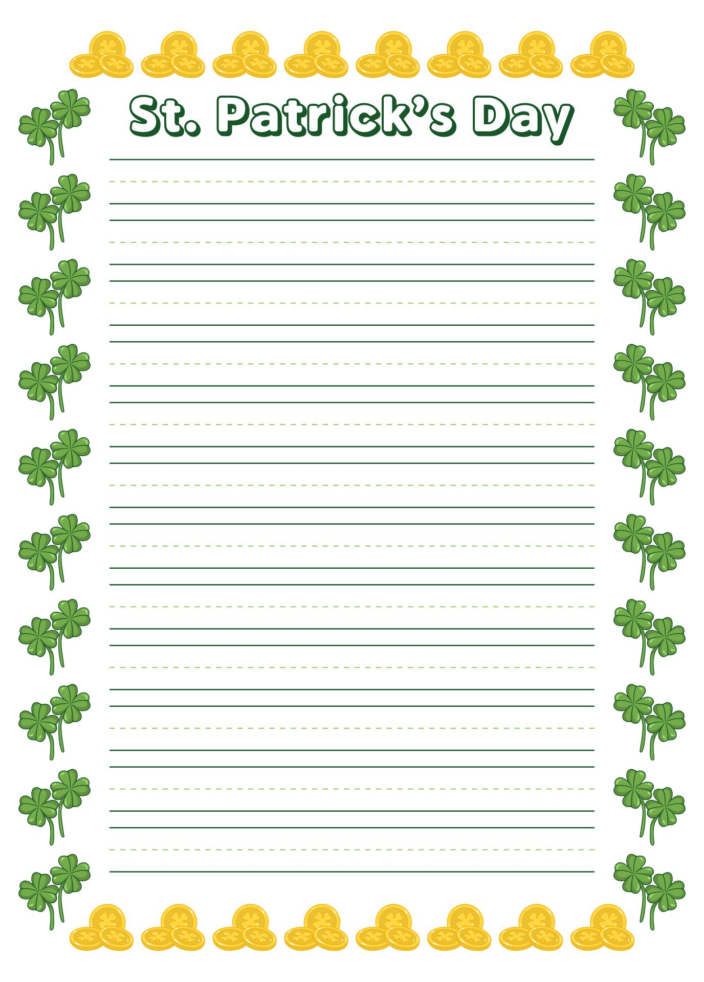 Shamrocks Worksheets - 13 Free Pdf Printables | Printablee pertaining to Shamrock Writing Paper Template