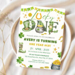 St. Patrick'S Day Birthday Invitation: Shamrock Clover Design Pertaining To Shamrock Birthday 3 Template
