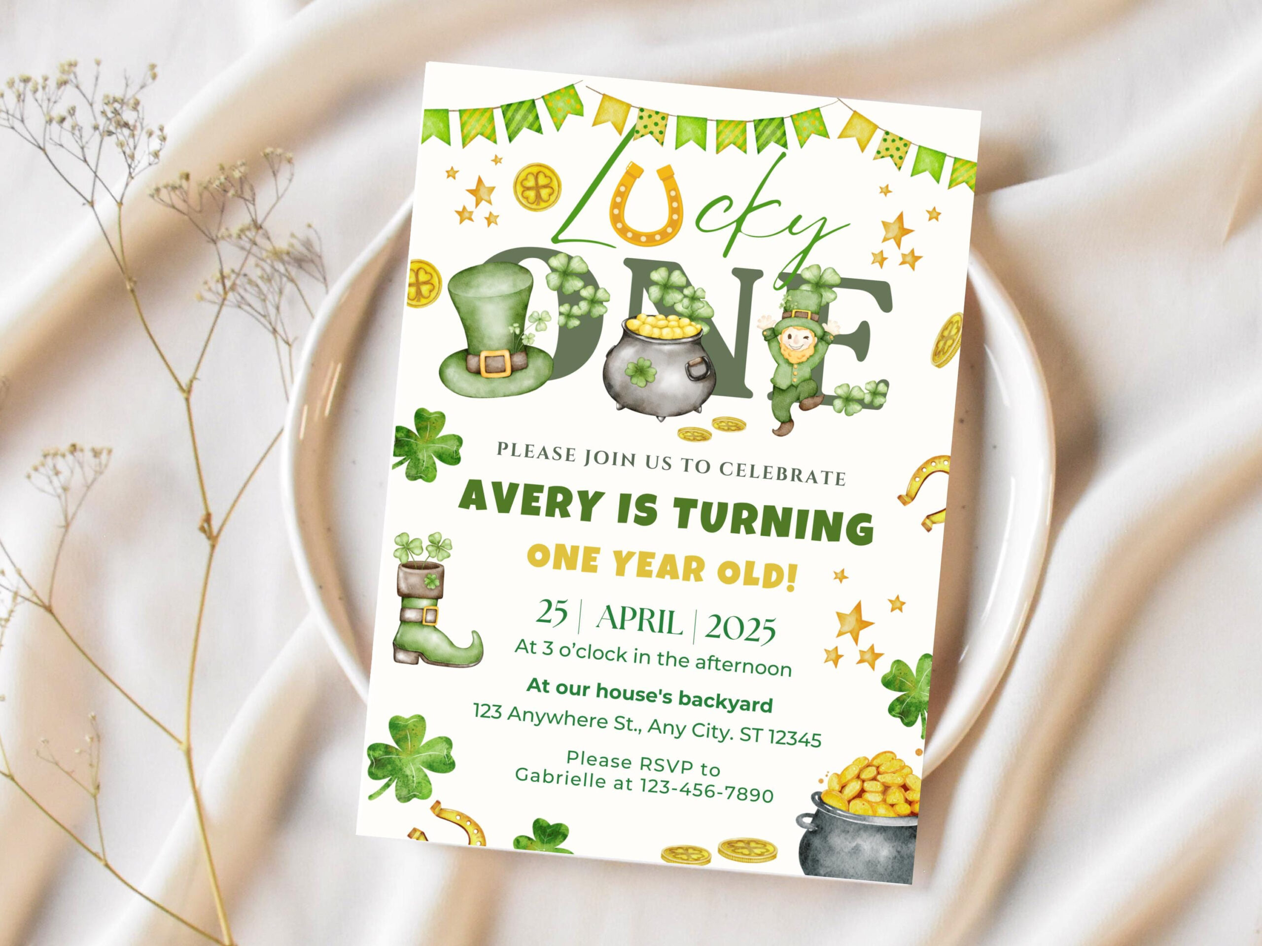 St. Patrick&amp;#039;S Day Birthday Invitation: Shamrock Clover Design pertaining to Shamrock Birthday 3 Template