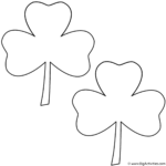 Three Leaf Clovers (2 Clovers)   Coloring Page (St. Patrick'S Day) In 3 Leaf Shamrock Template