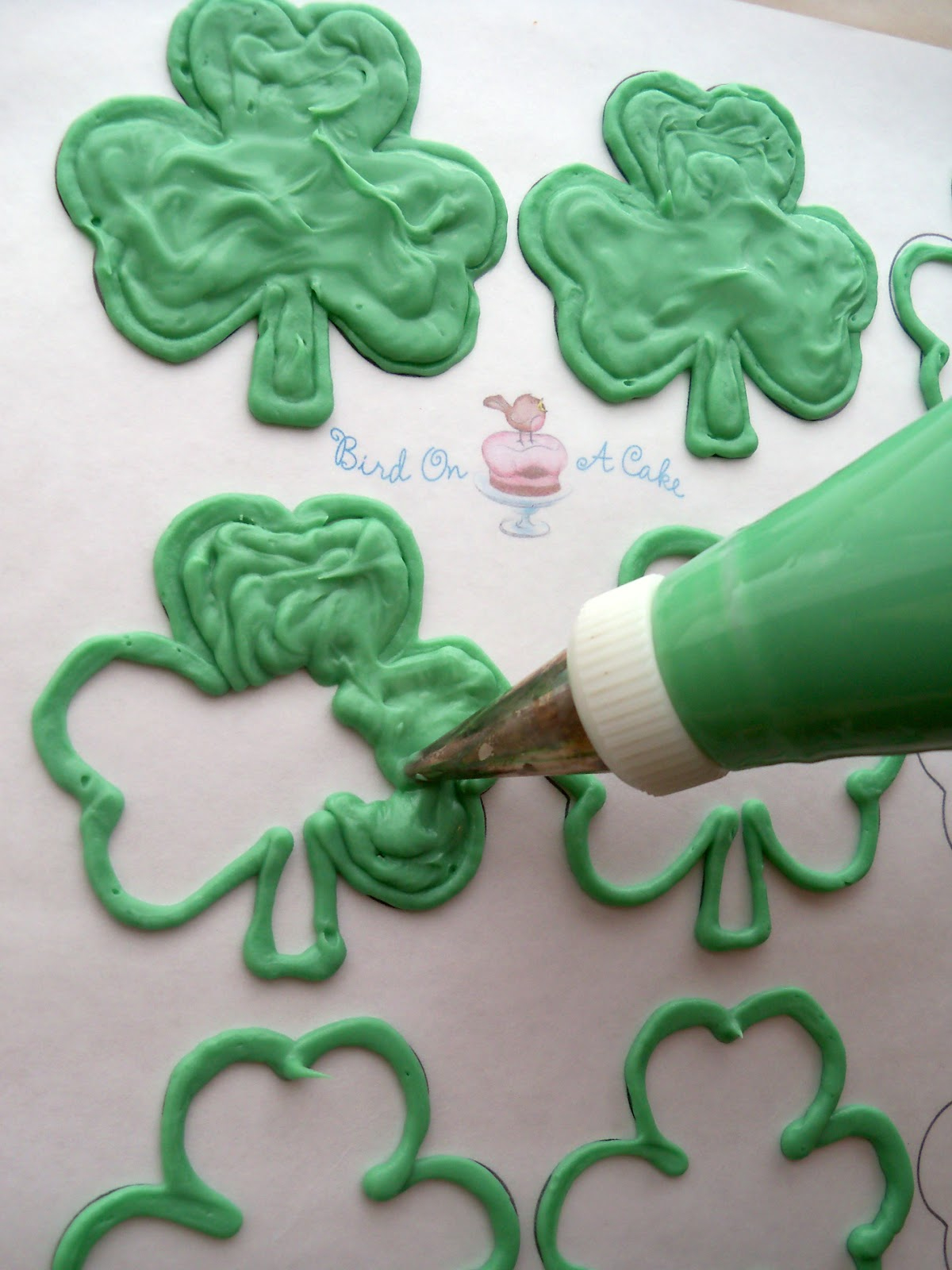 Triple Chocolate Malt Cake for Bird On a Cake Shamrock Template