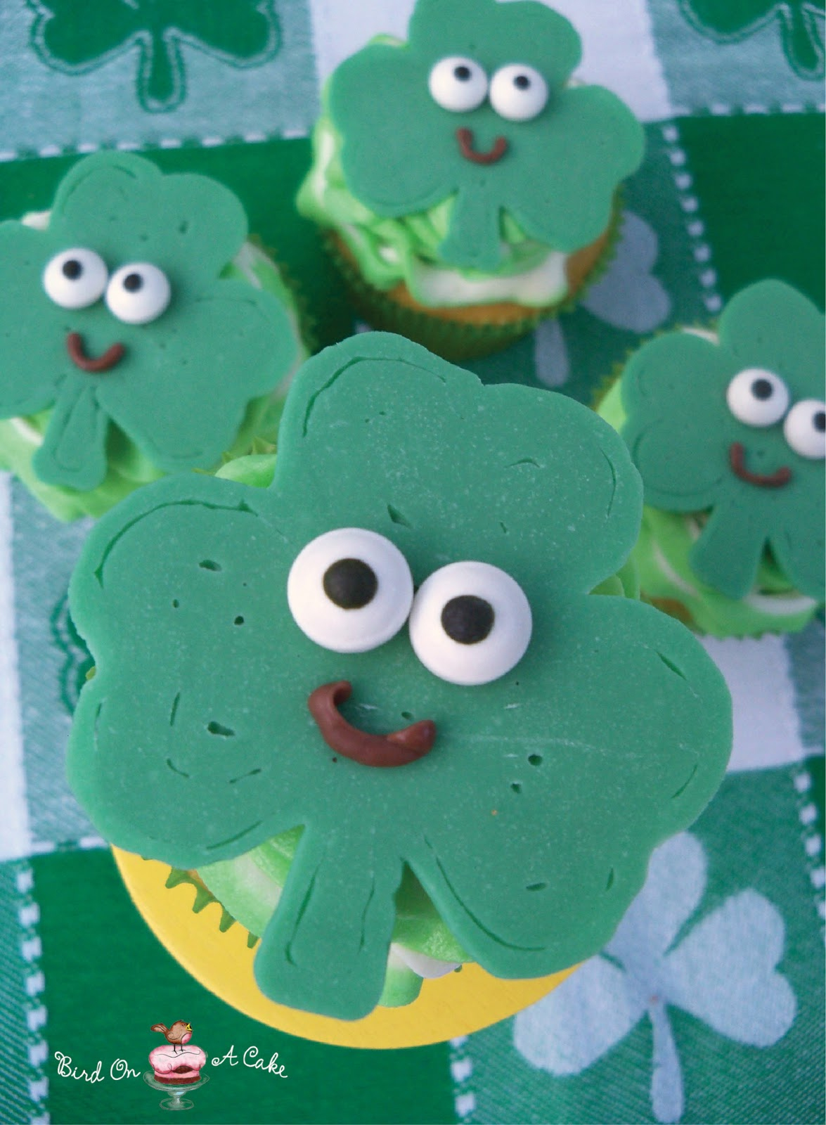 Triple Chocolate Malt Cake inside Bird On a Cake Shamrock Template