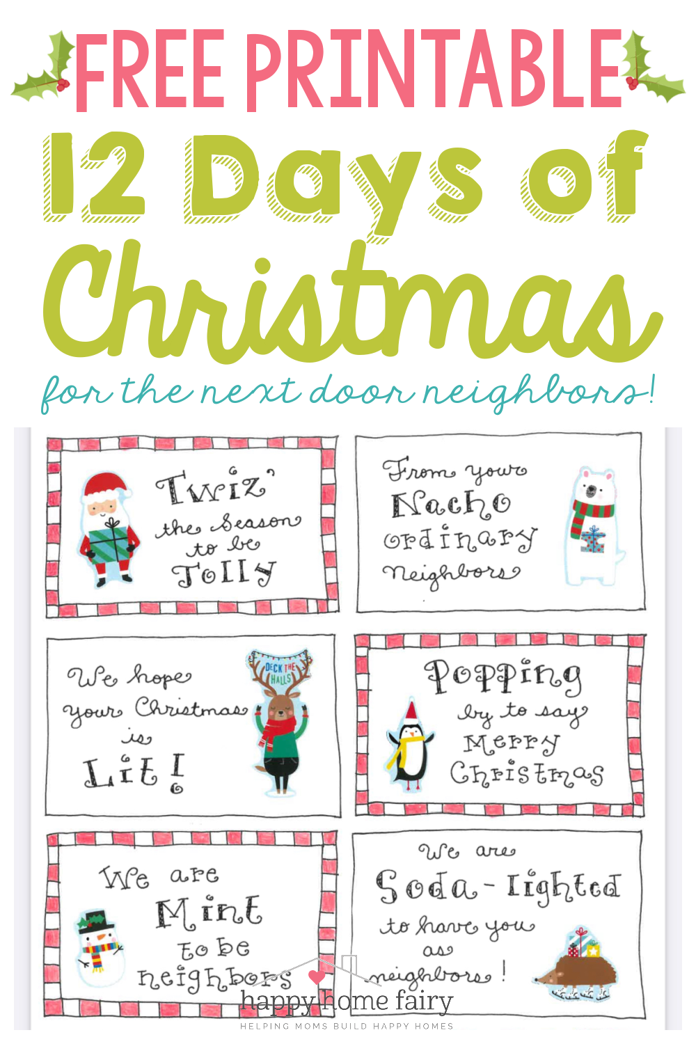 12 Days Of Christmas For Neighbors Free Printable 12 Days Of Christmas For Neighbors Free Printable