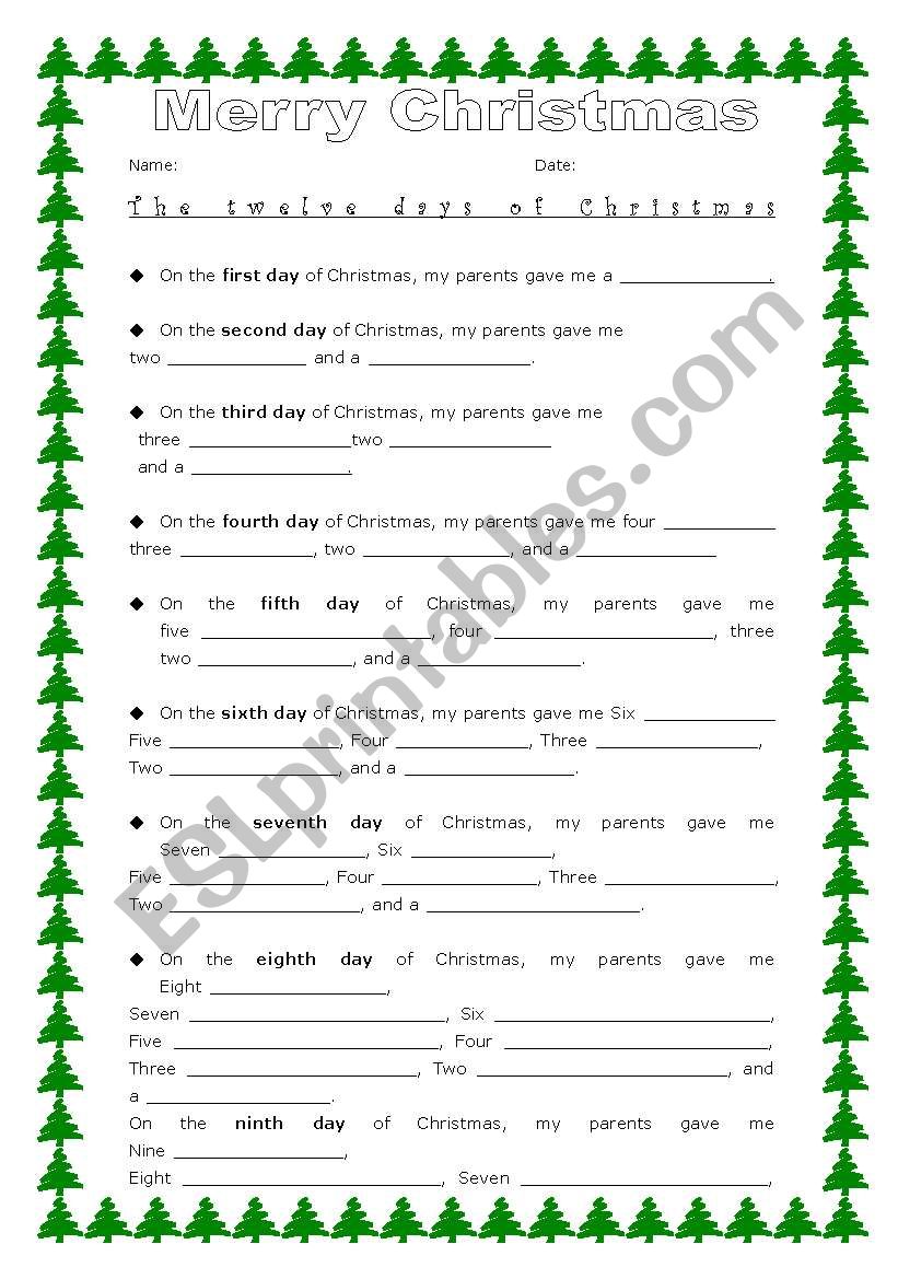 12 Days Of Christmas Make Own 344929