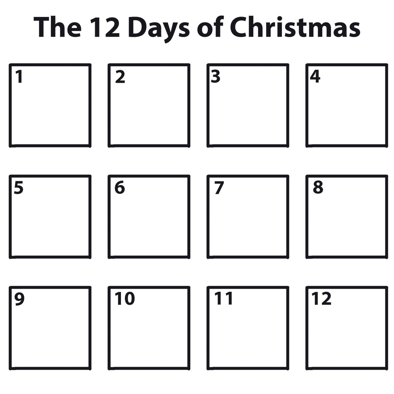 12 Days Of Christmas Template 938334993