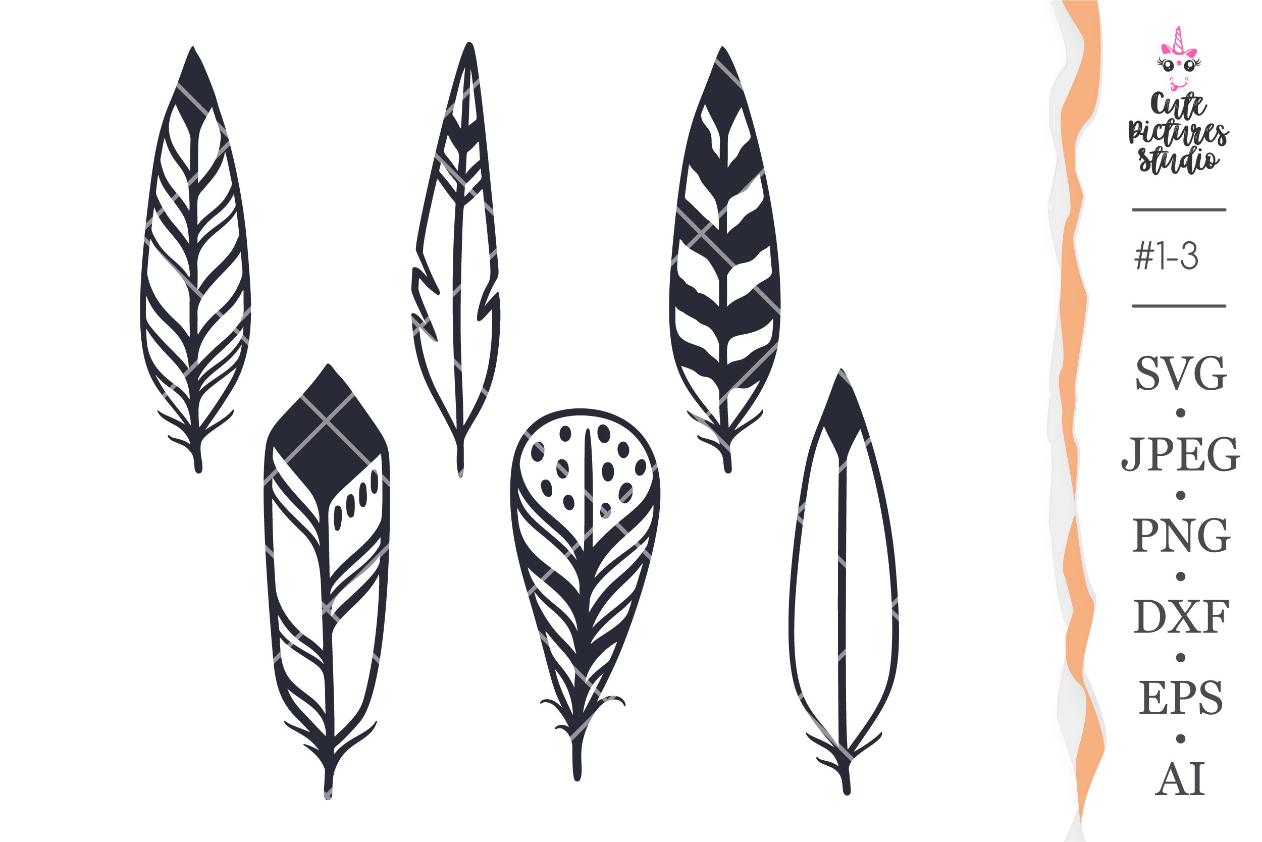 1232265 Feathers Cricut Svg Boho Feather Svg Indian Feathe