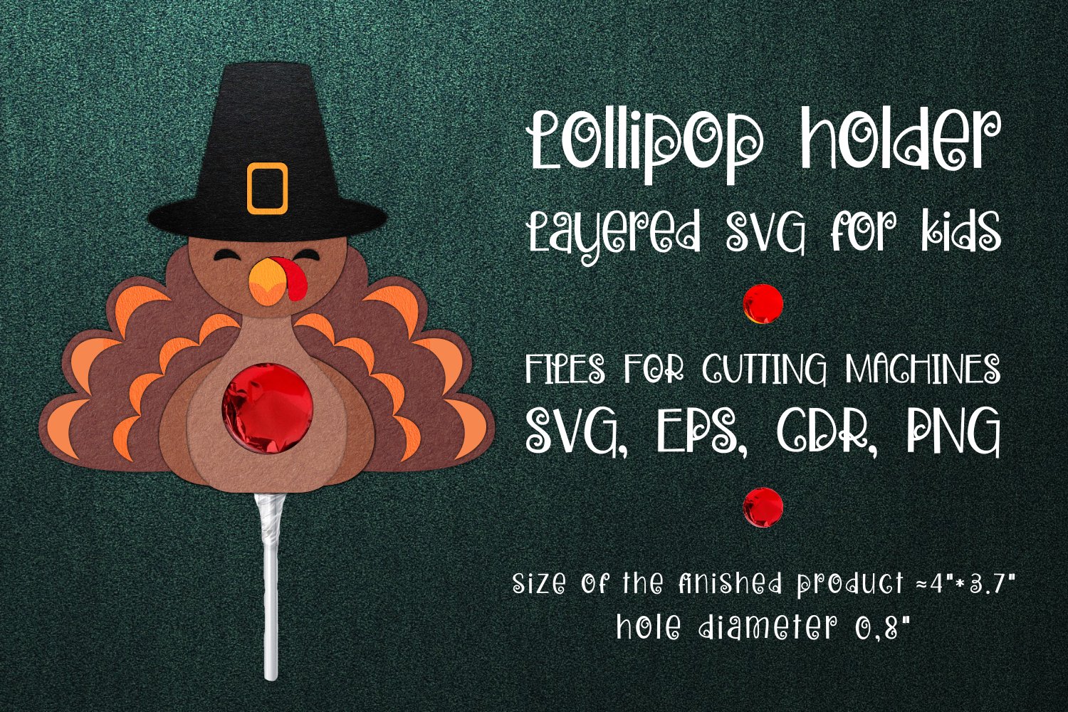 1493478 Thanksgiving Turkey Lollipop Holder Template Svg