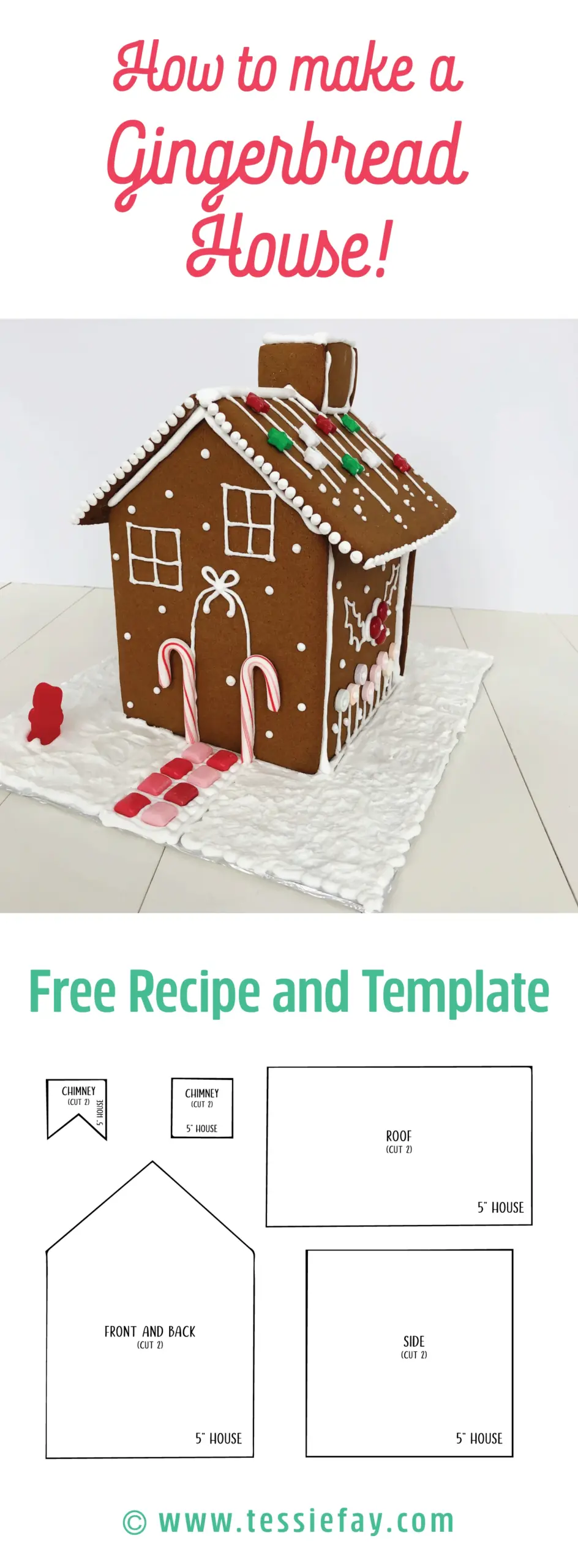 free printable 3d gingerbread house template