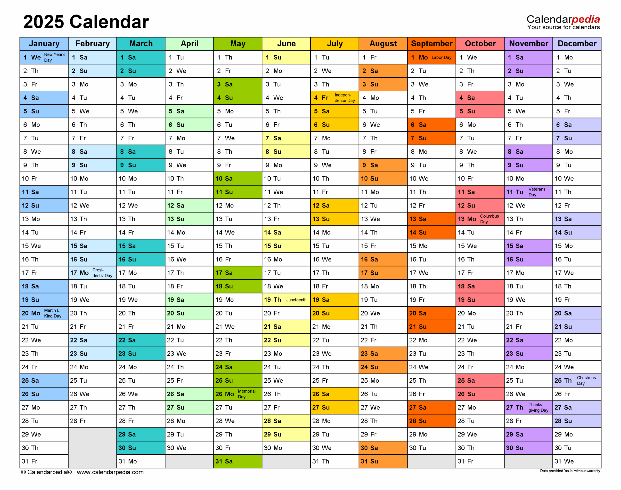 2025 Calendar Pdf Templates