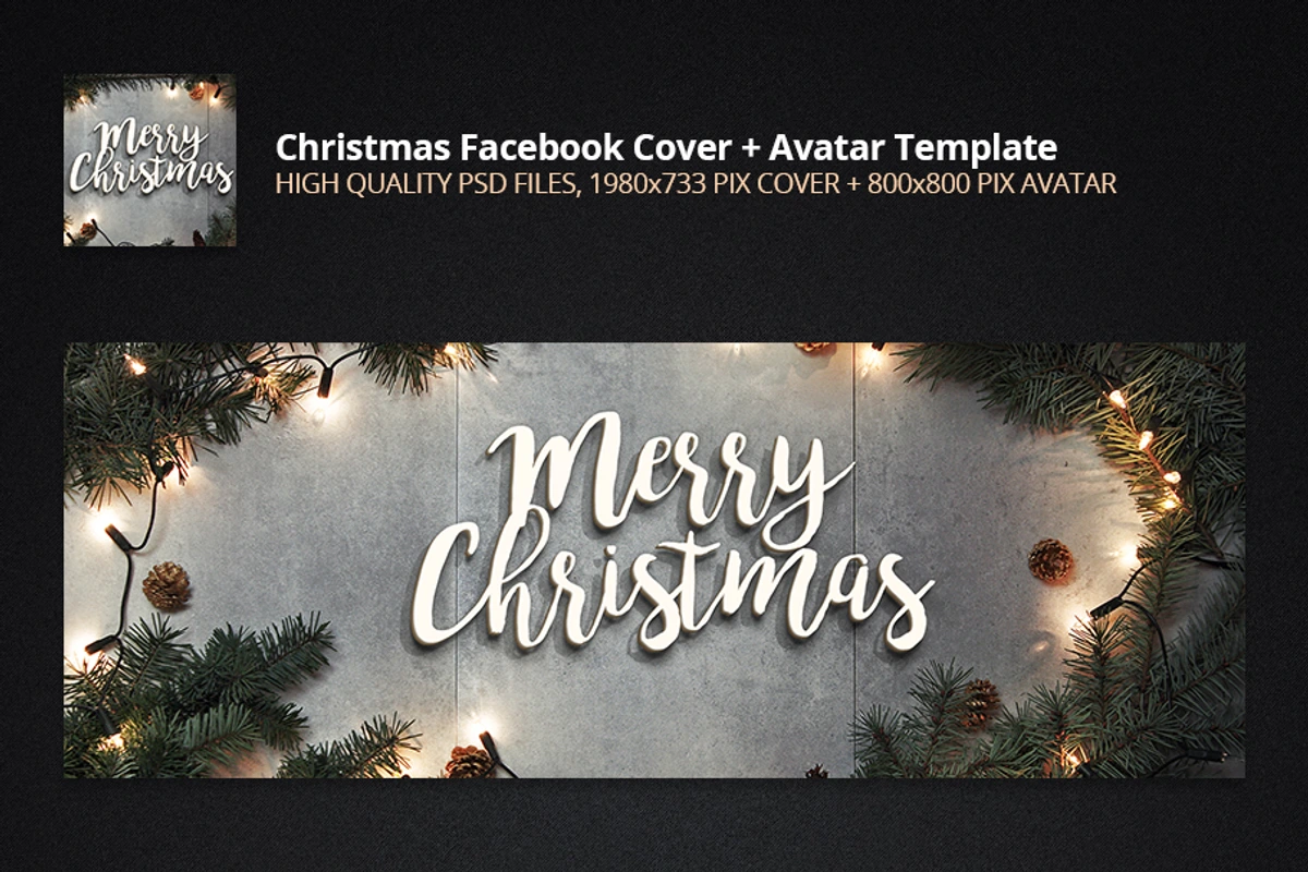 christmas facebook cover photo template
