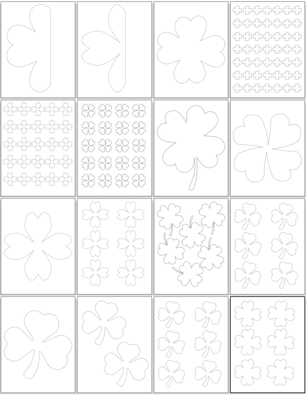 shamrock 4 leaf clover template