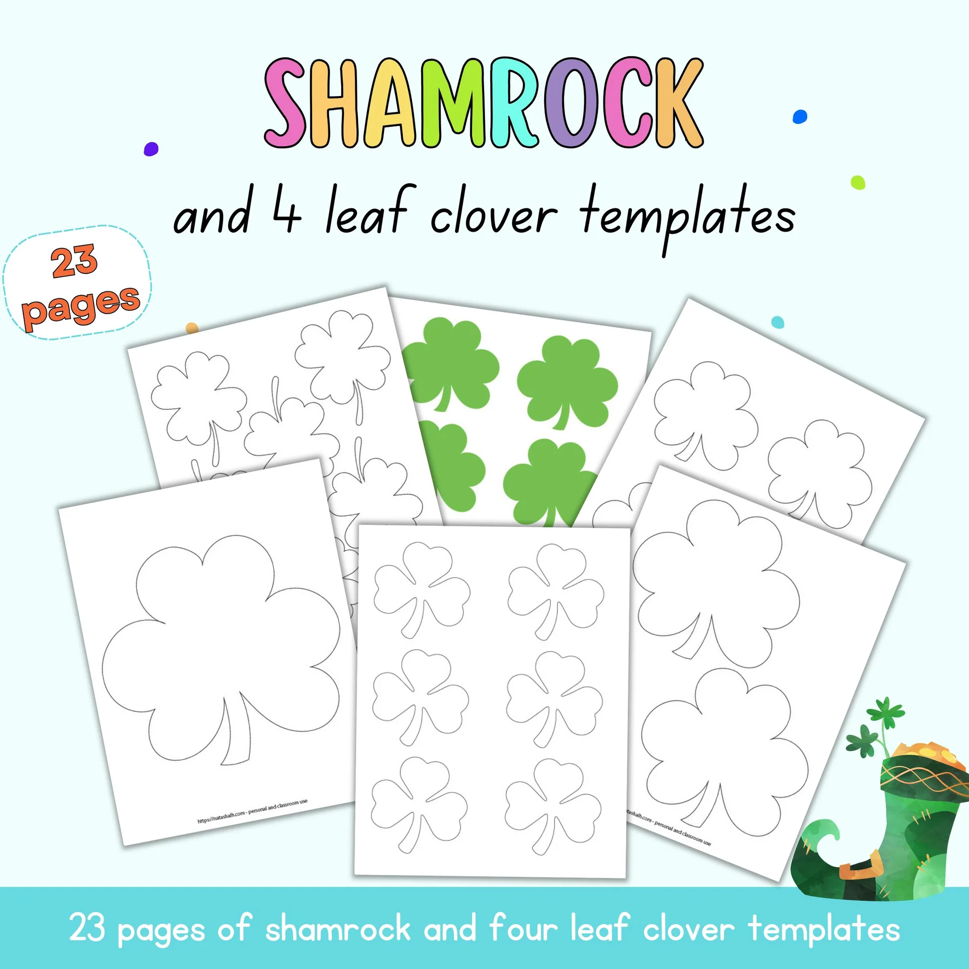 22 Shamrock Templates Four Leaf Clover Templates