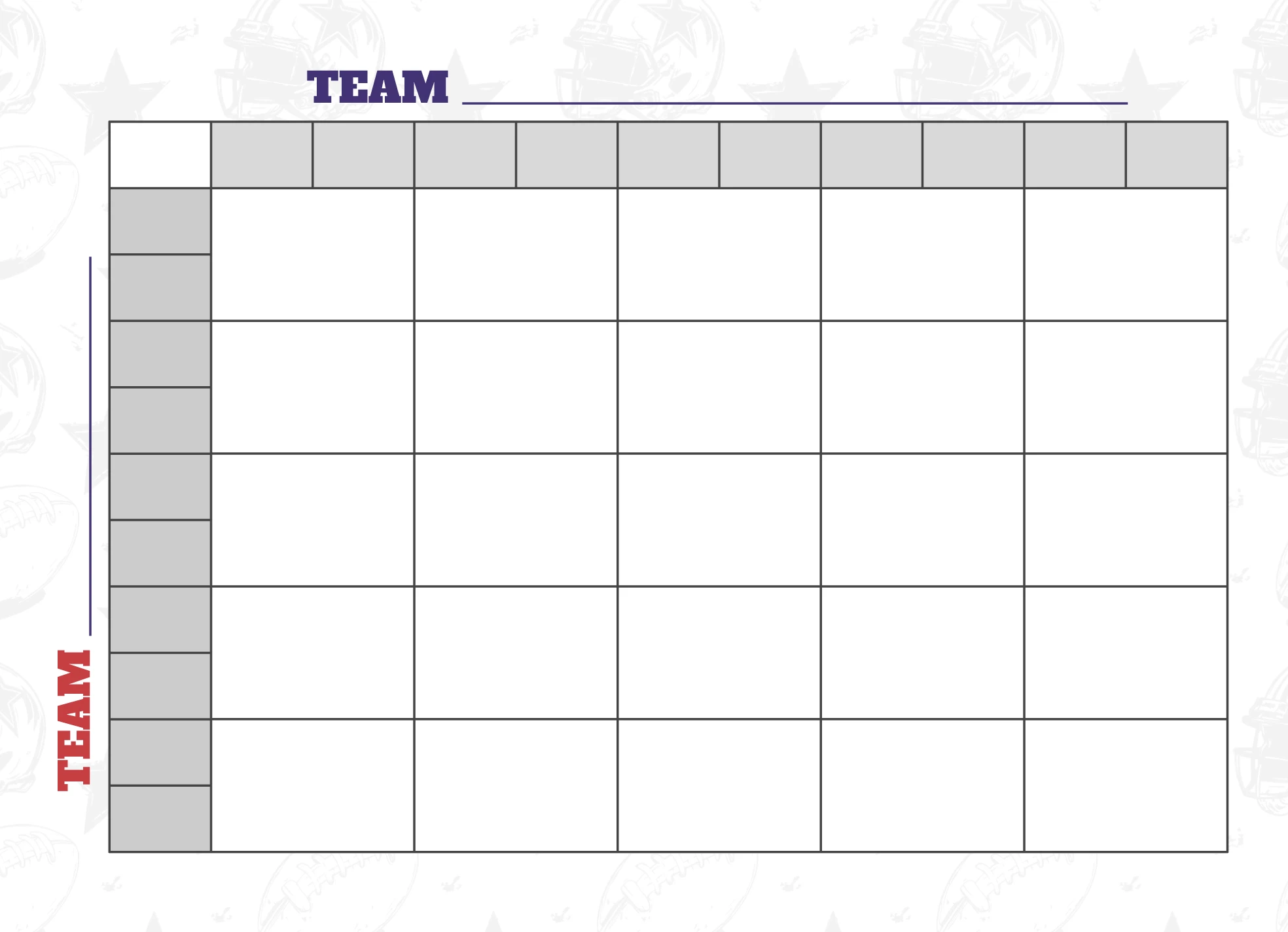 25 Square Football Grid Free Google Docs Template