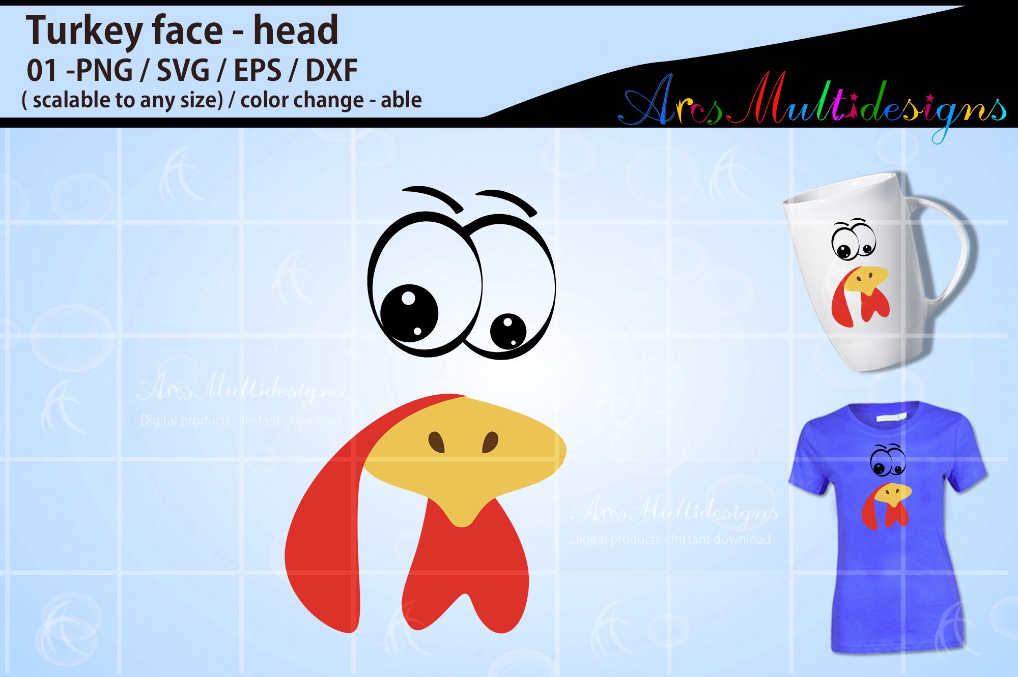 free turkey face template