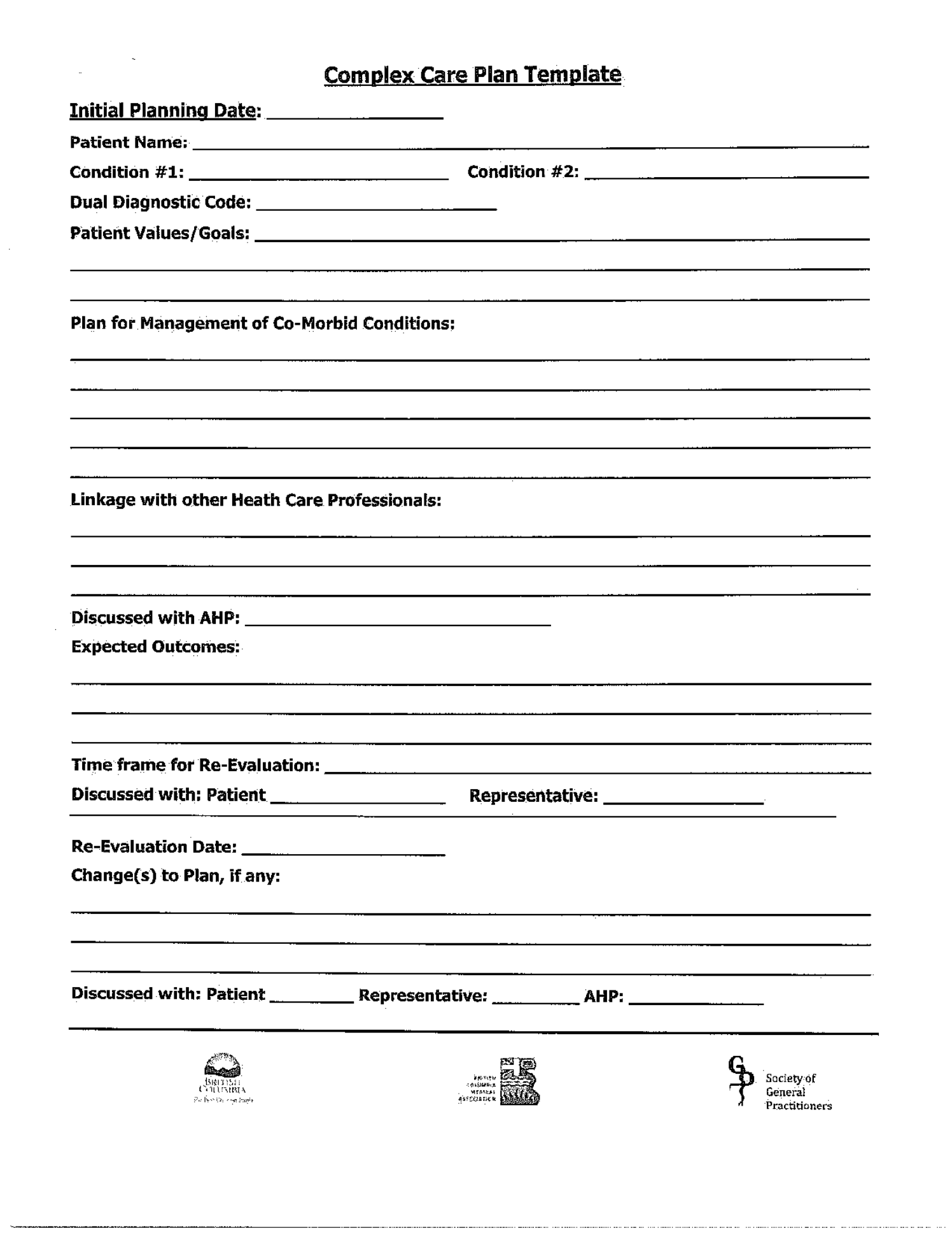 3000096077 Complex Care Plan Template