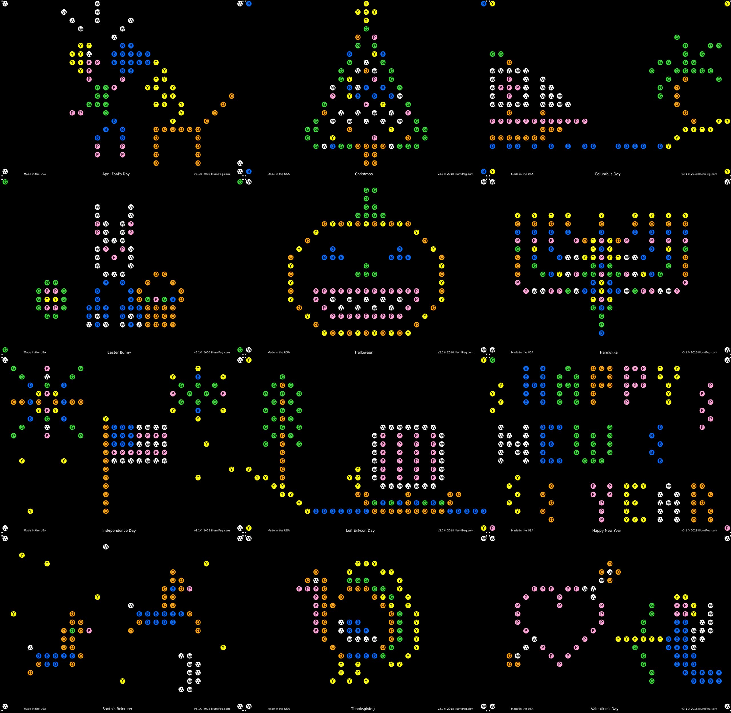 400048651 Illumi Peg Lite Brite Refills Holiday Design Templates Magic Screen 6 X 8 Not Older Lite Brites 12 Sheets Improved Eazy Peg