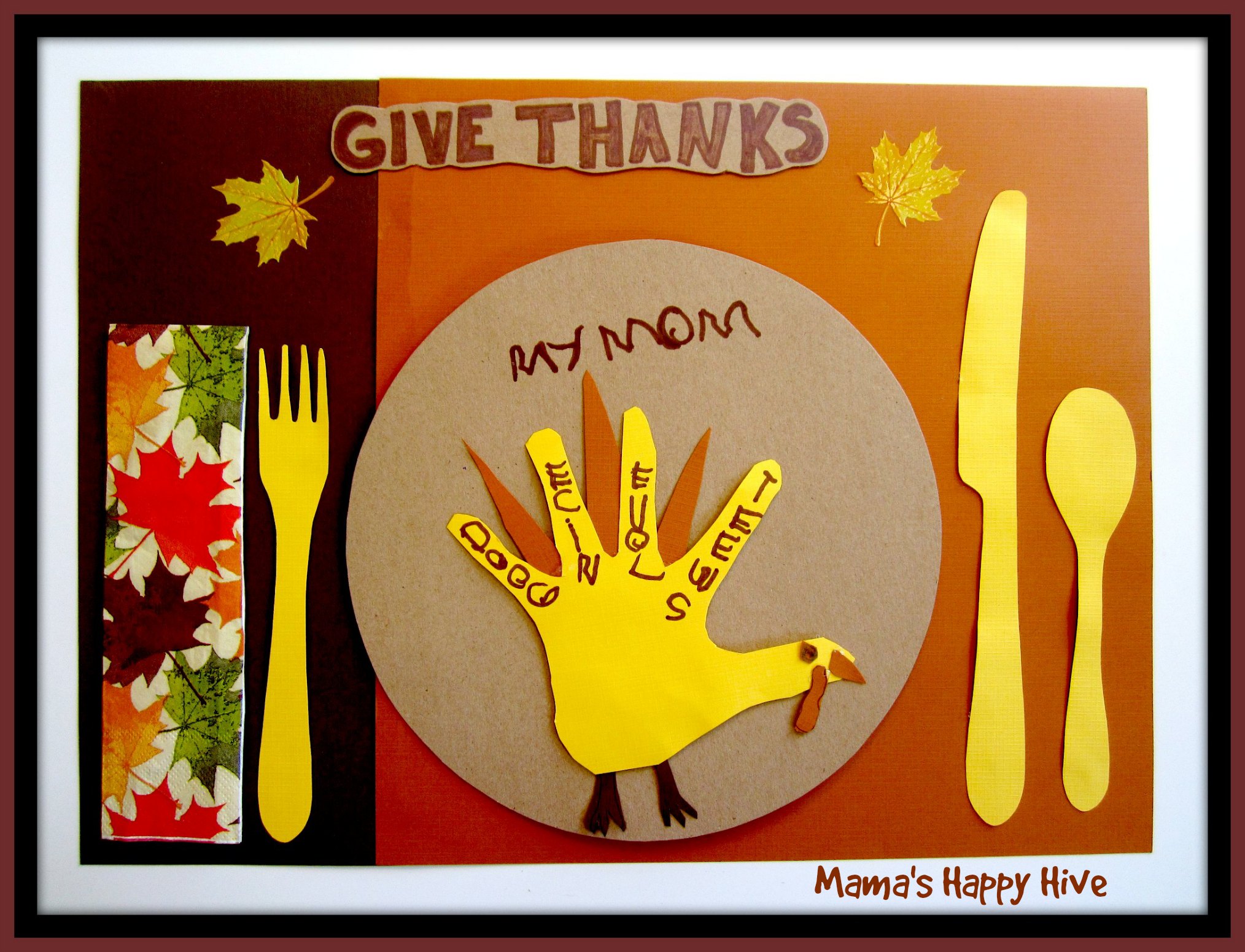 5 Crafting Gratitude Turkey Placemats
