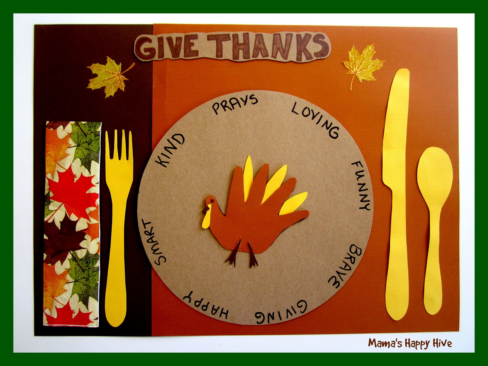 5 Crafting Gratitude Turkey Placemats