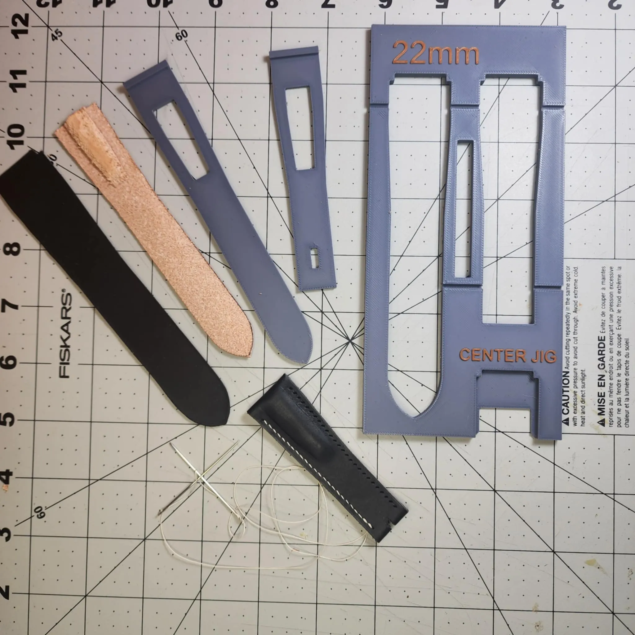 562198 3d Printed Leather Watch Strap Template In 18 22mm