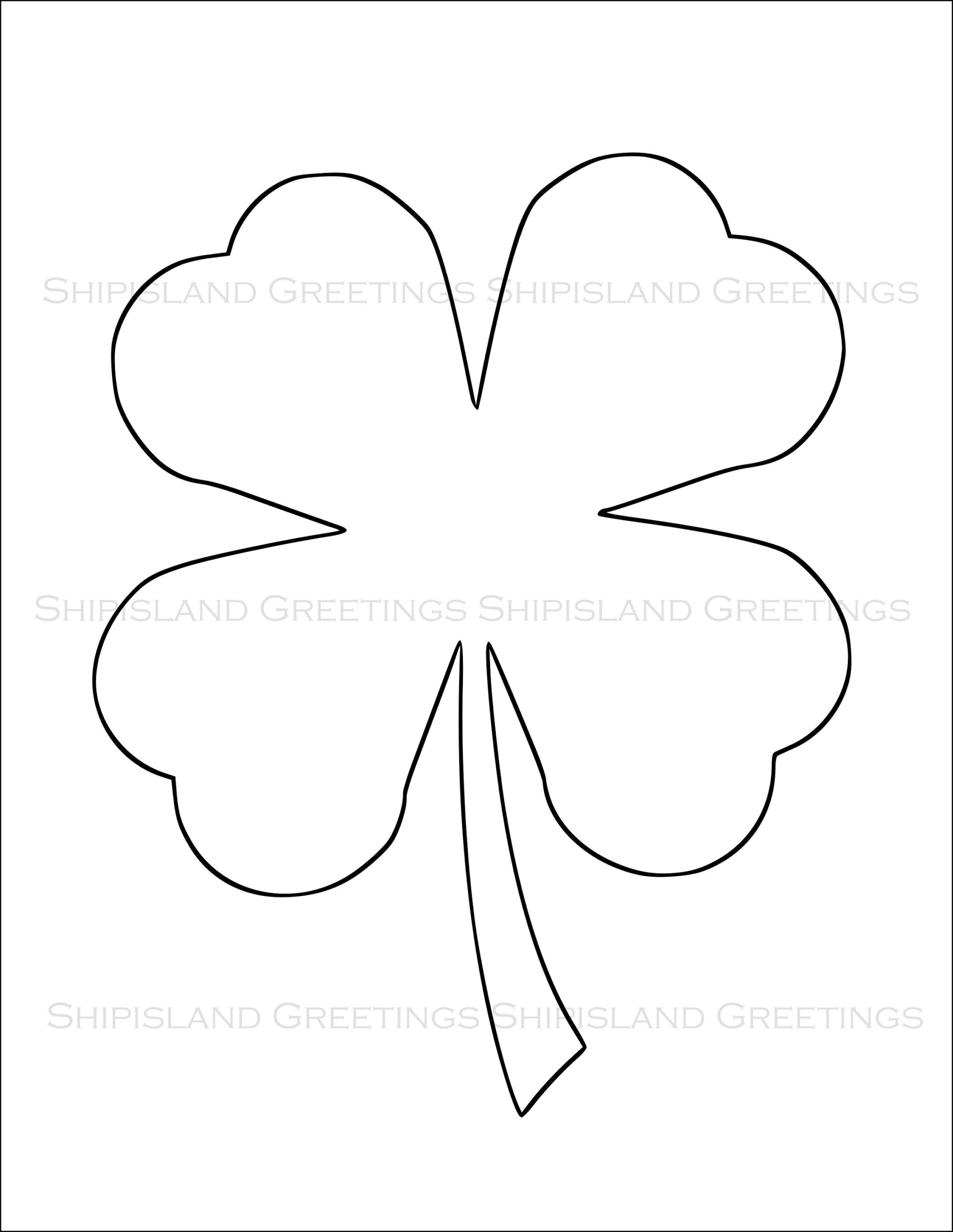 85 Inch Shamrock Template Large