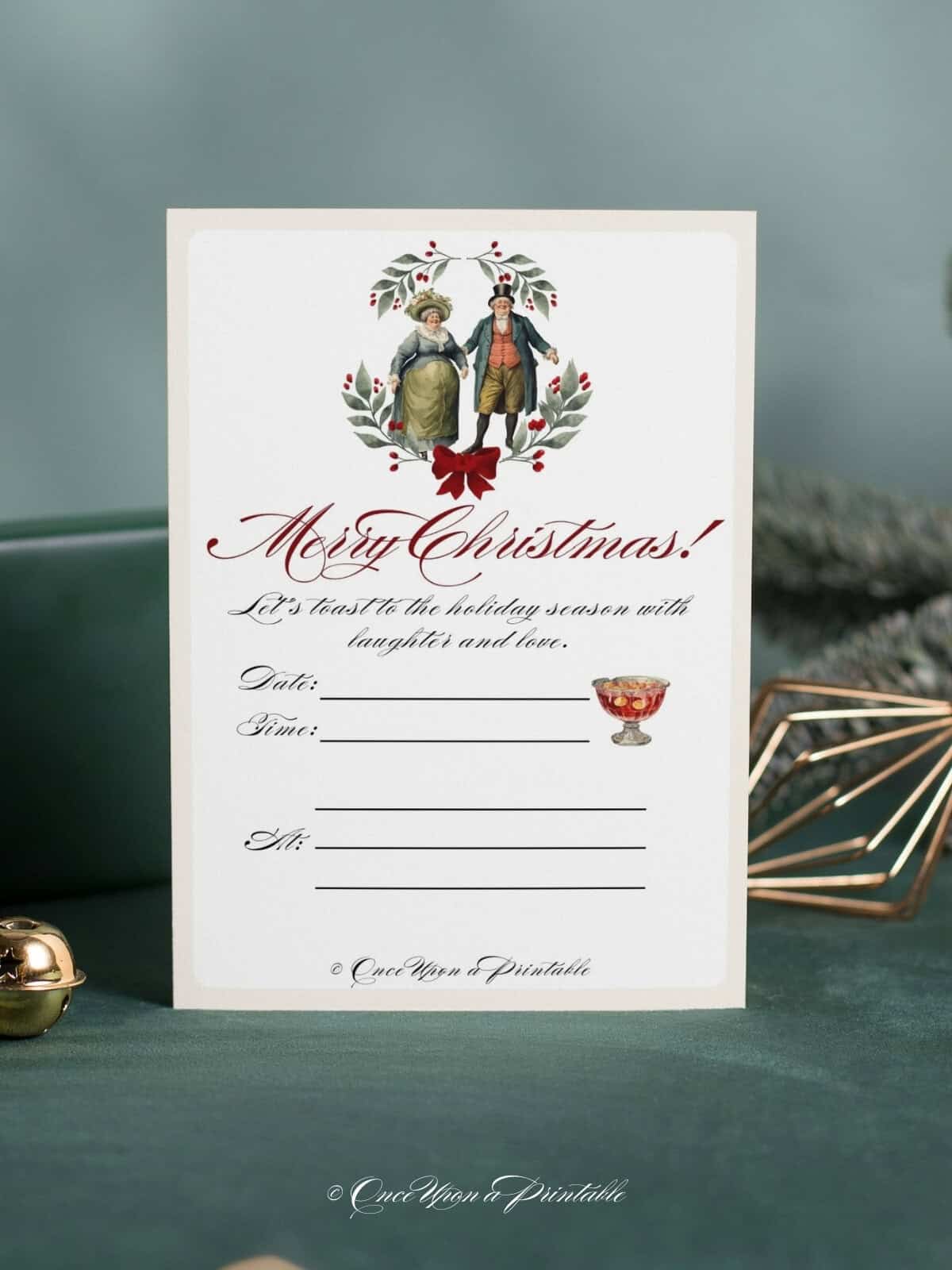 christmas carol invitation template