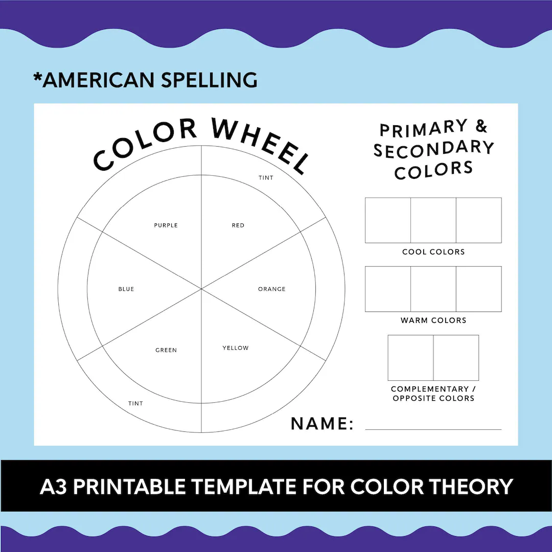 A3 Printable Colour Wheel Template