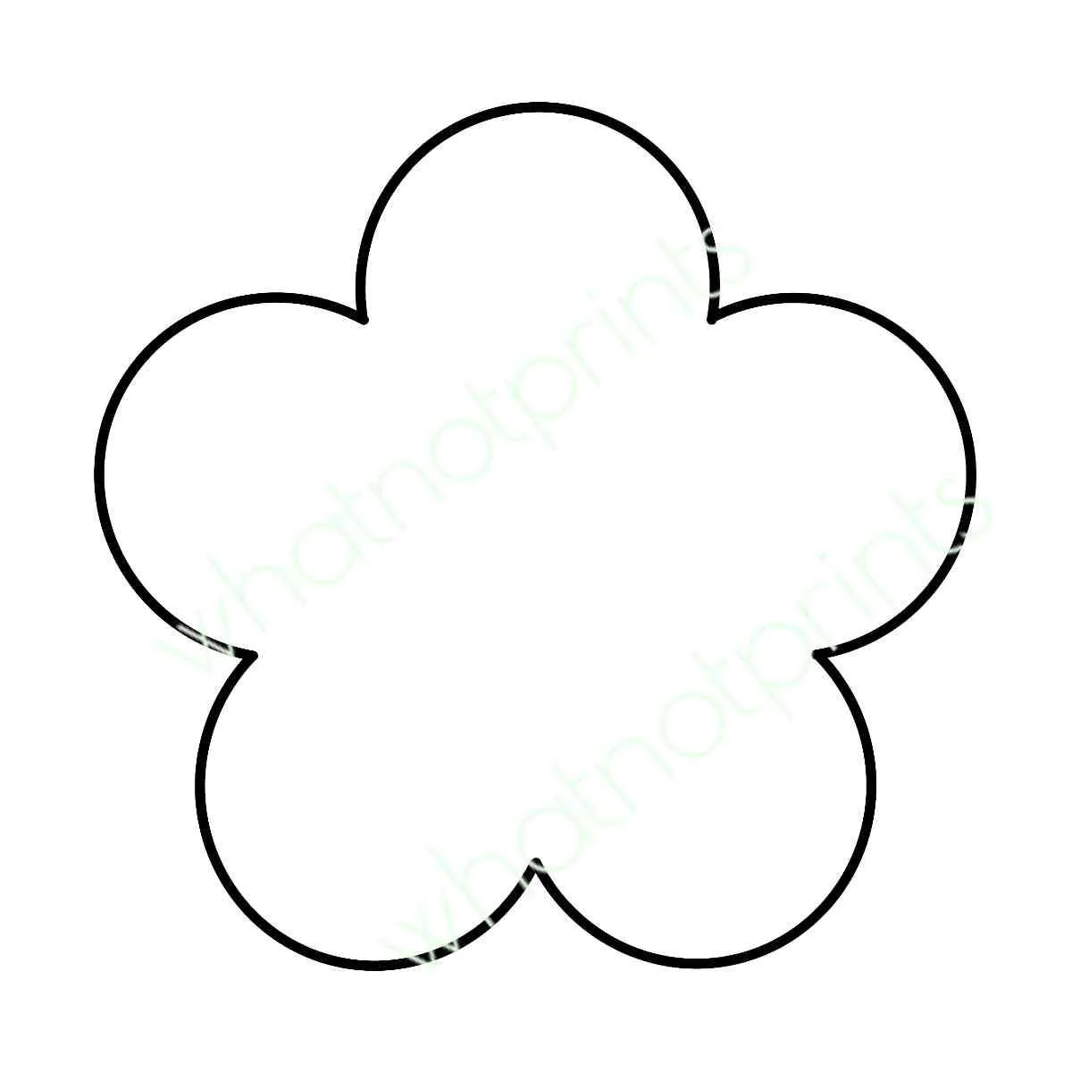 Abstract Flower Outline Five Petal