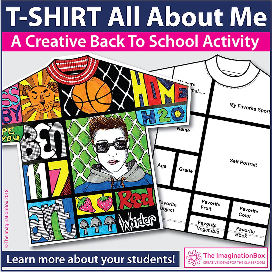 All About Me T Shirt Art Activity Back