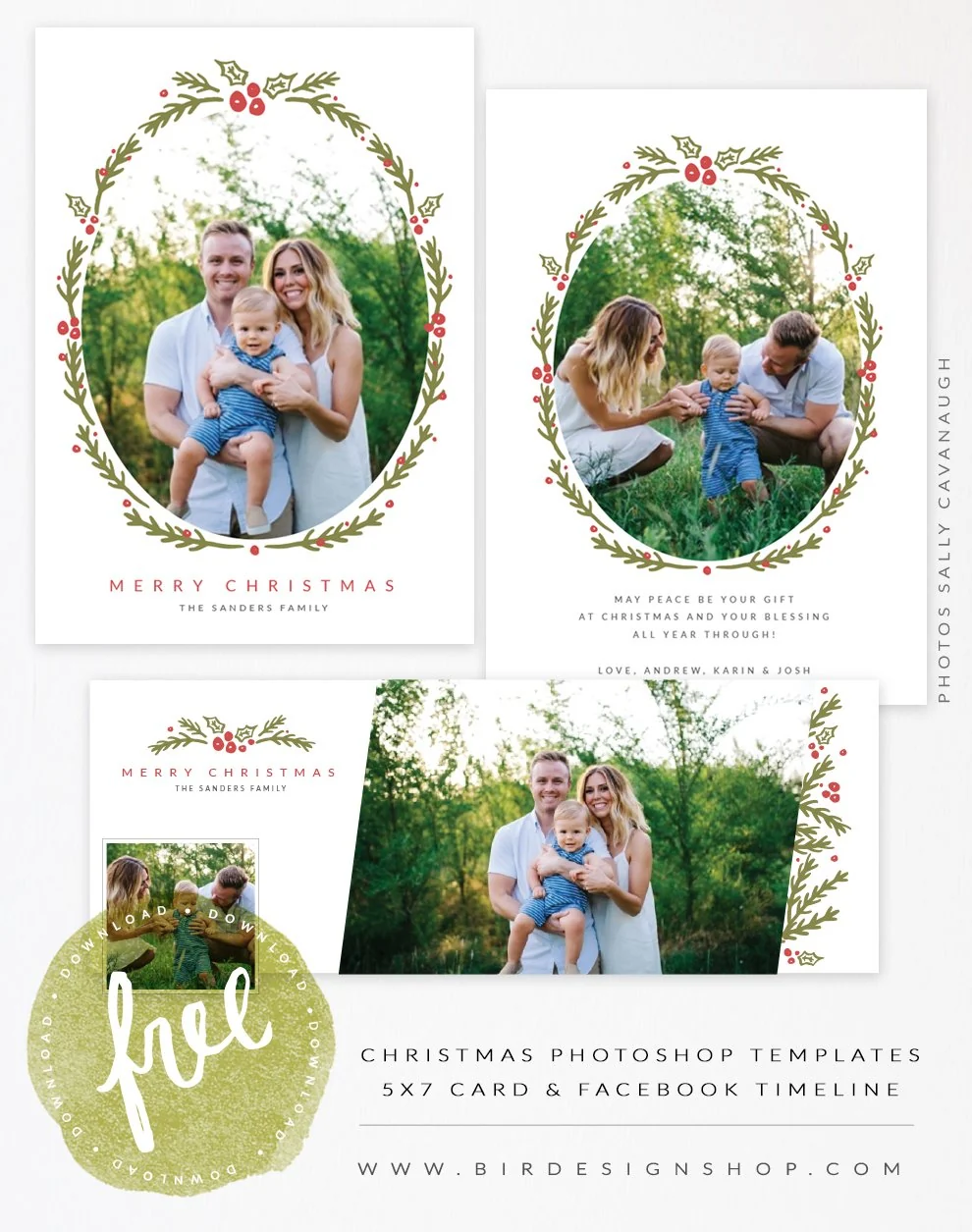 August Freebie Christmas Card Fb Timeline Templates