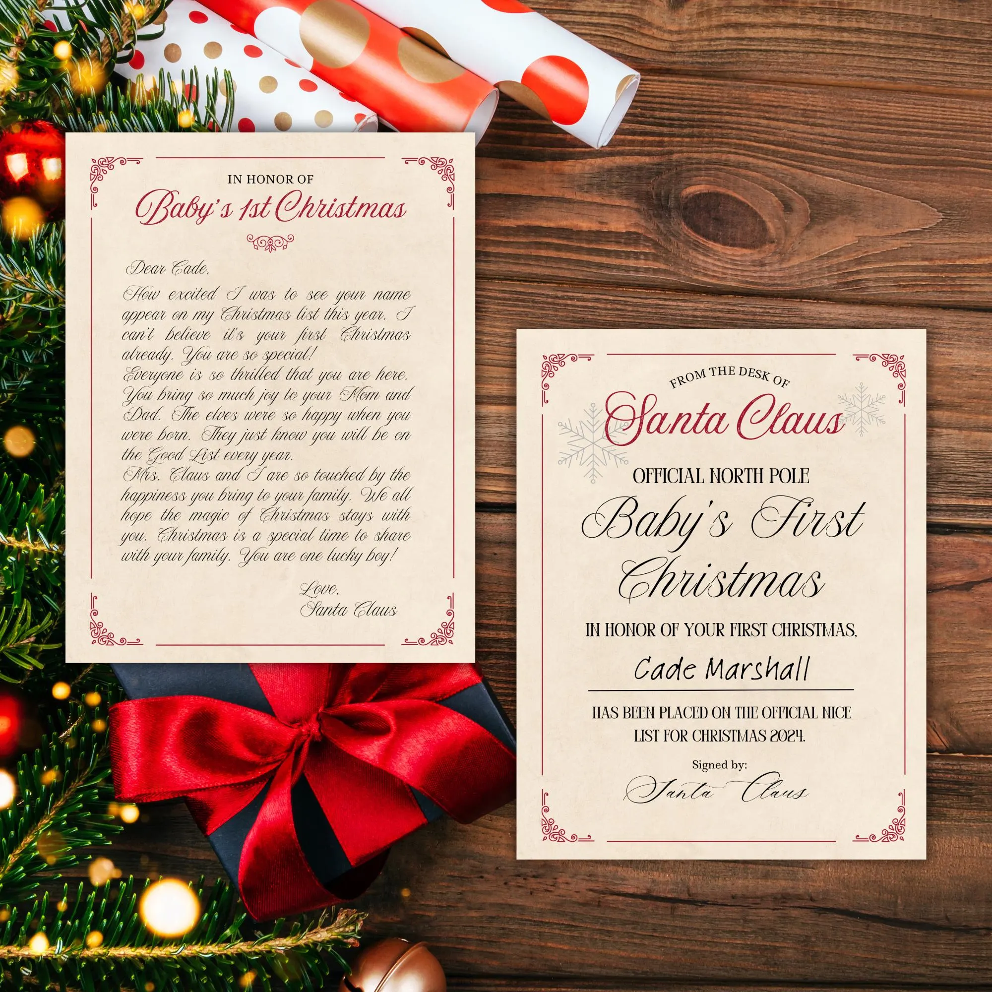Babys First Christmas Letter From Santa