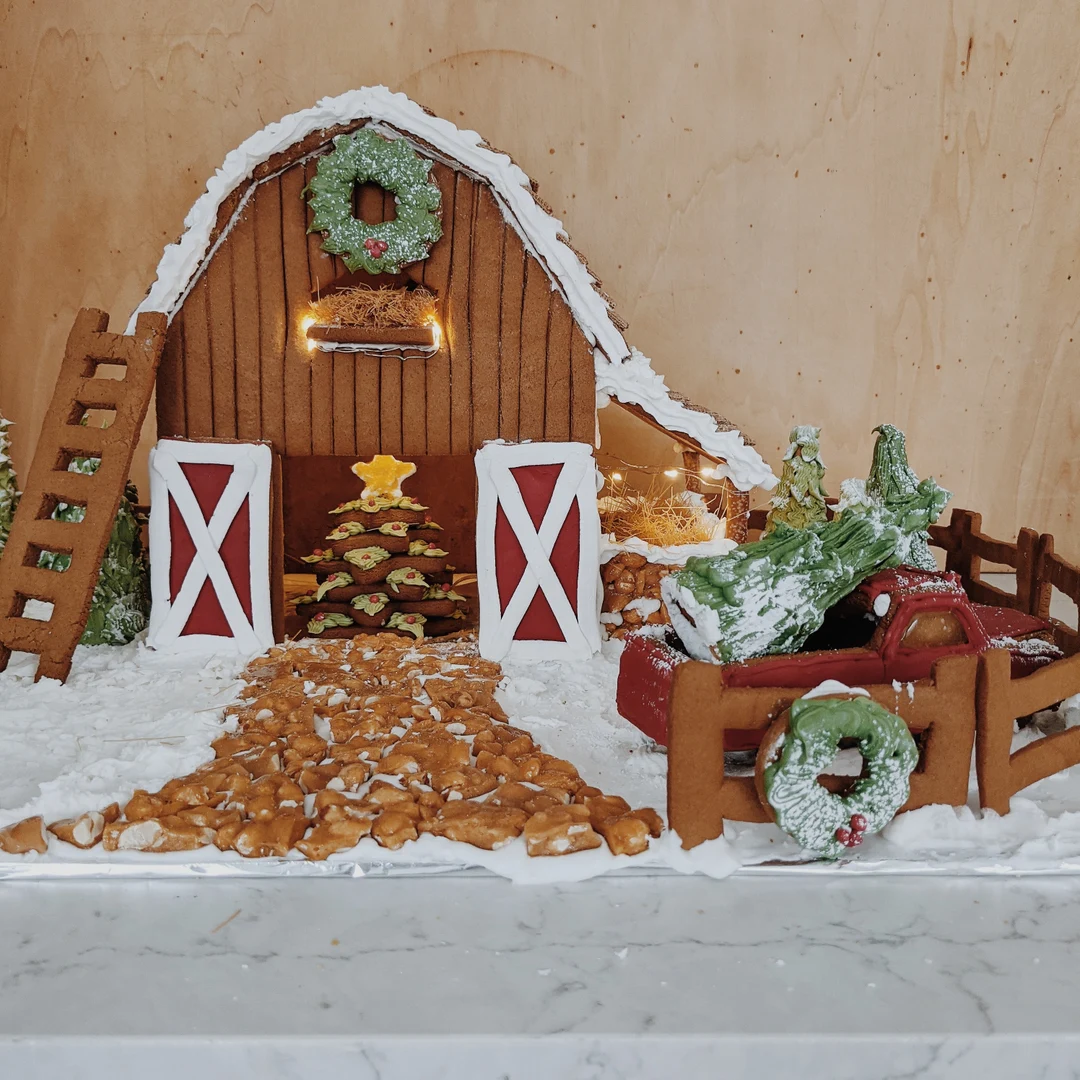 Barn Gingerbread House Template
