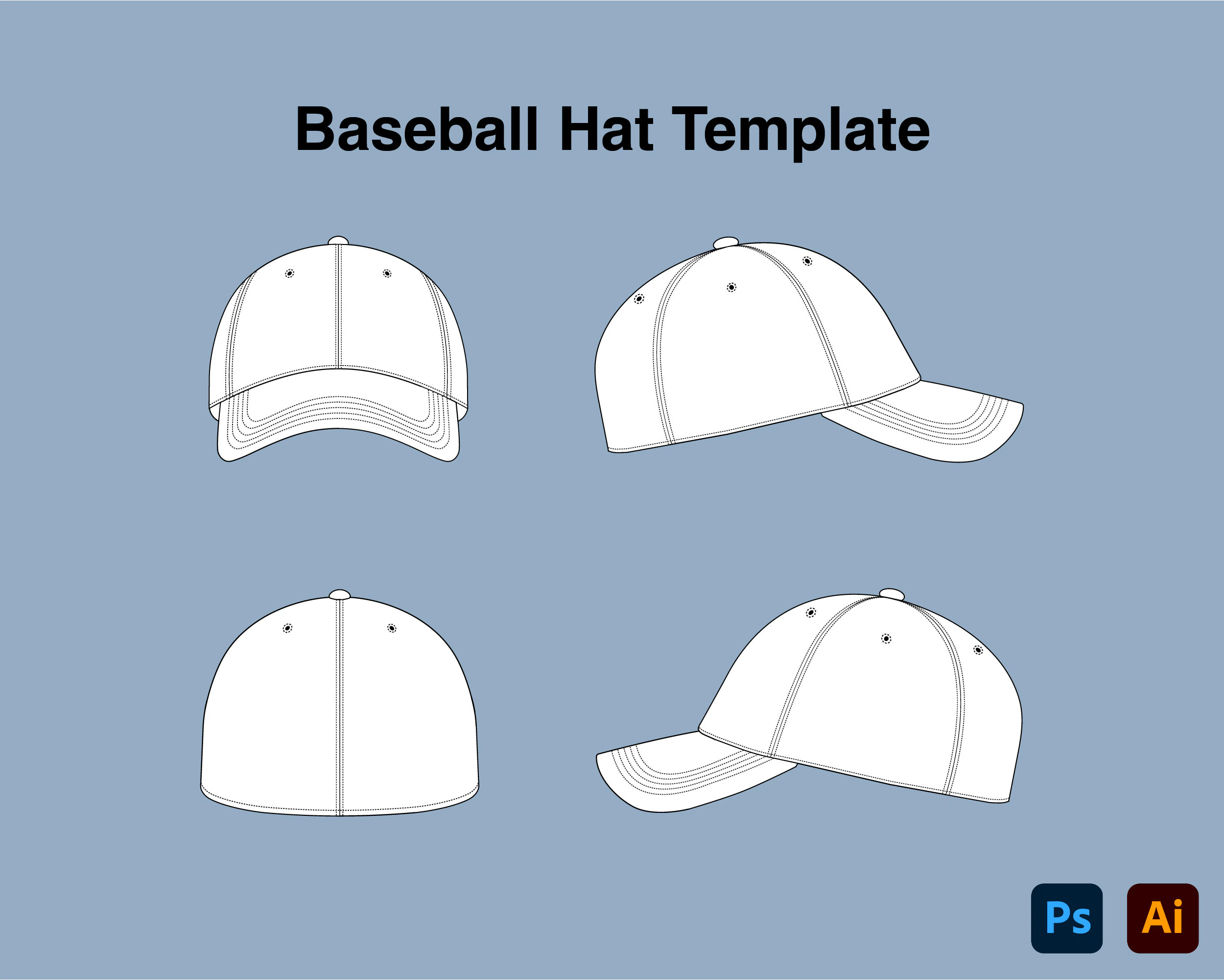Blank Baseball Hat Mock Up Svg And
