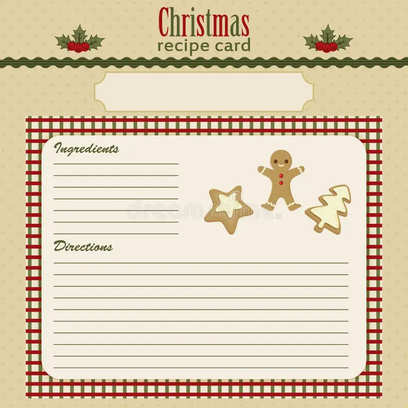 Blank Cookie Recipe Card