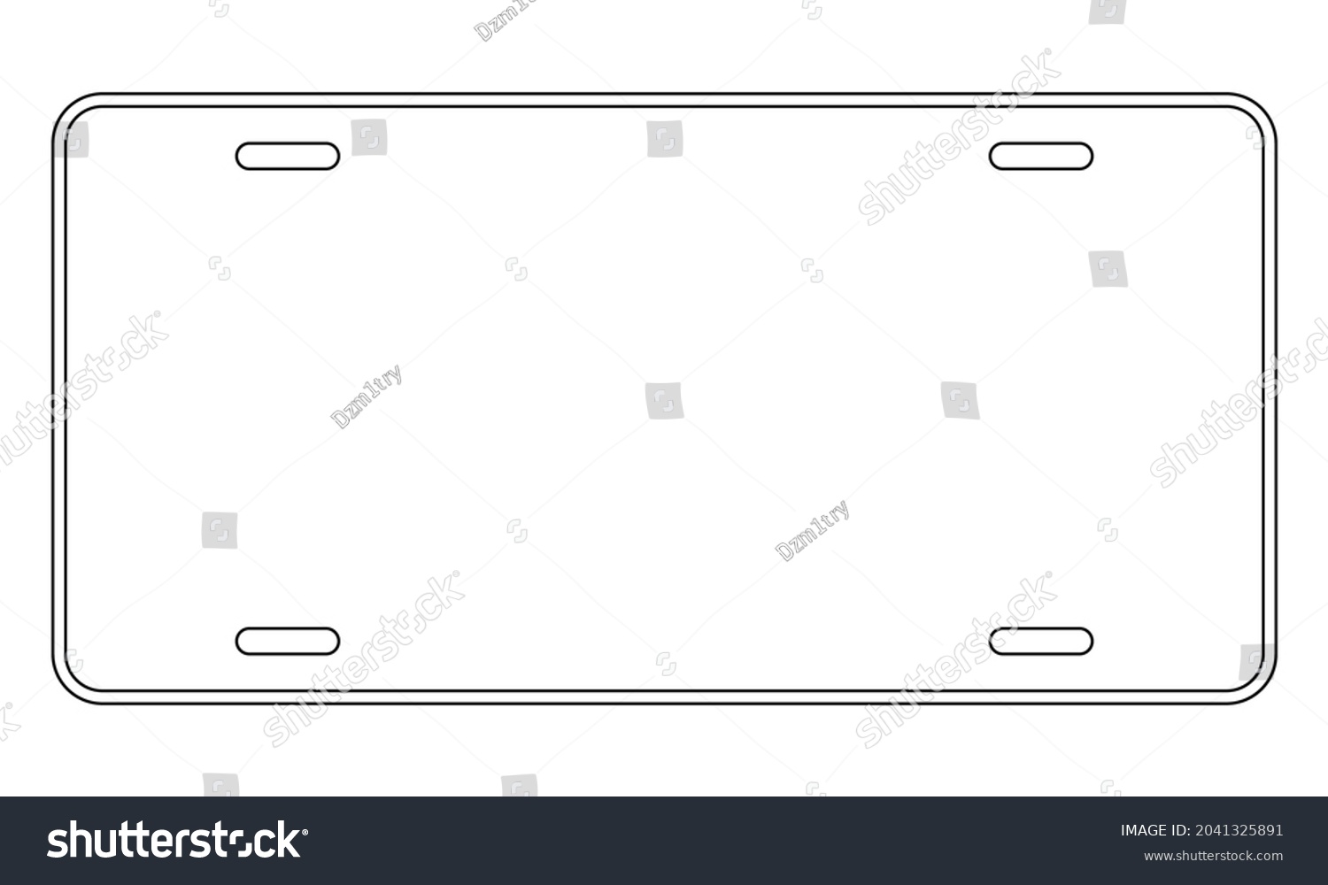 Blank License Plate Template Clipart Image 2041325891