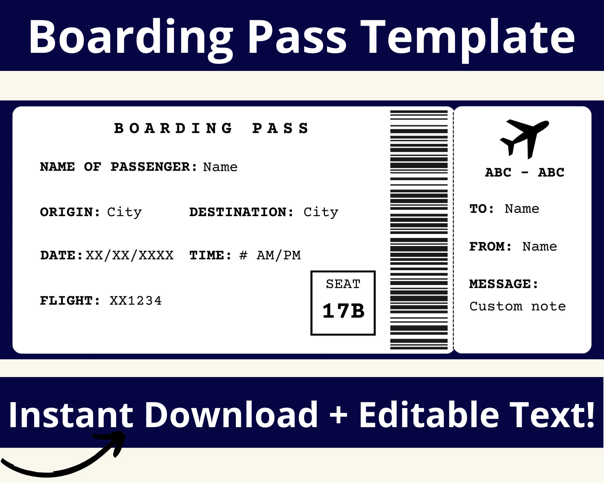 Boarding Pass Template Boarding Ticket Boarding Pass Template Boarding Ticket