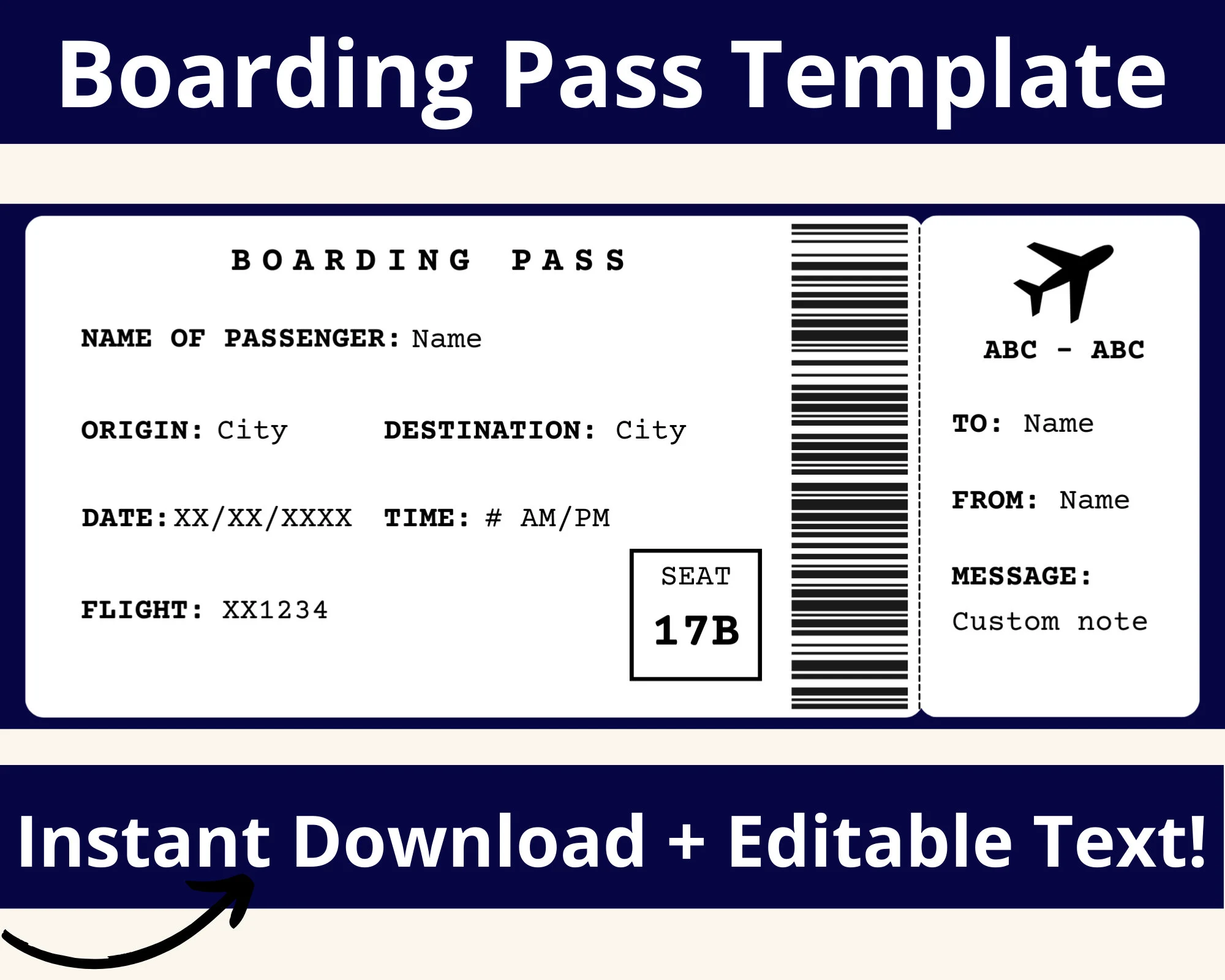 Boarding Pass Template Boarding Ticket