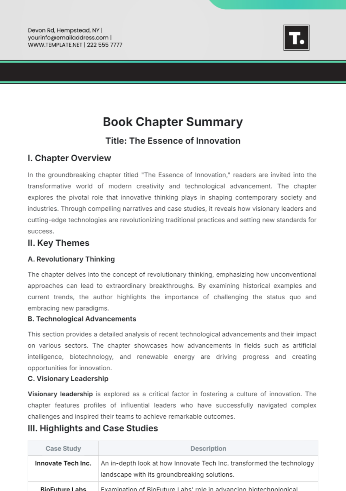 Book Chapter Summary
