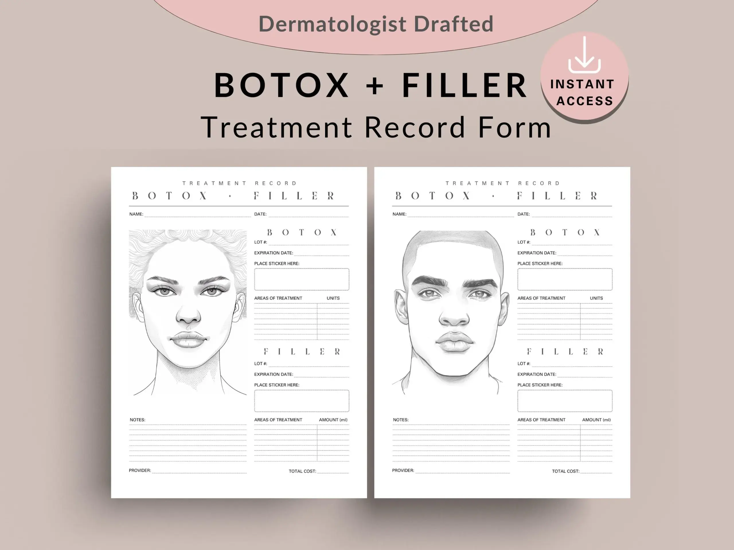 Botox And Filler Treatment Record Form Botox And Filler Treatment Record Form