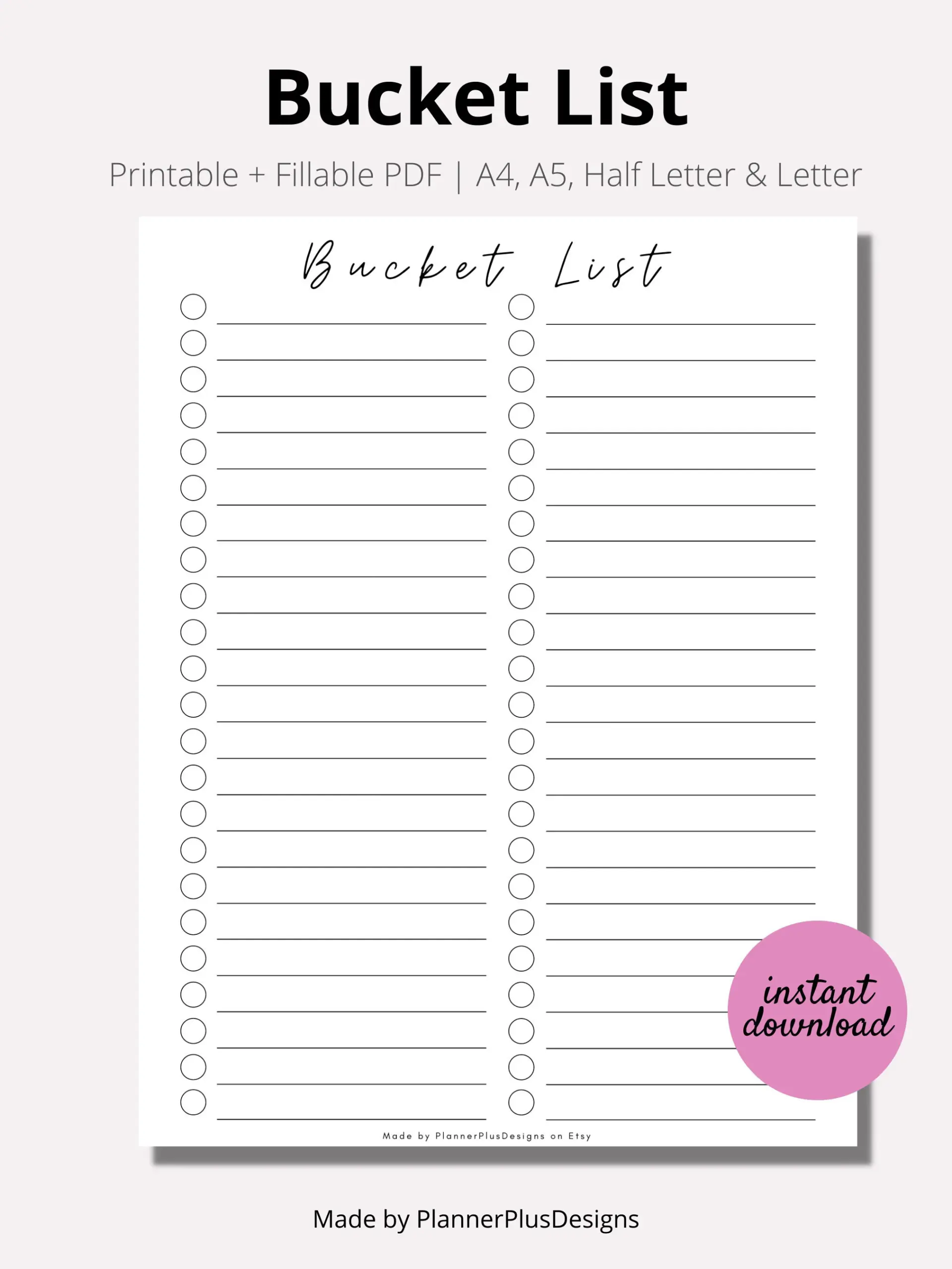 Bucket List Bucket List Tracker
